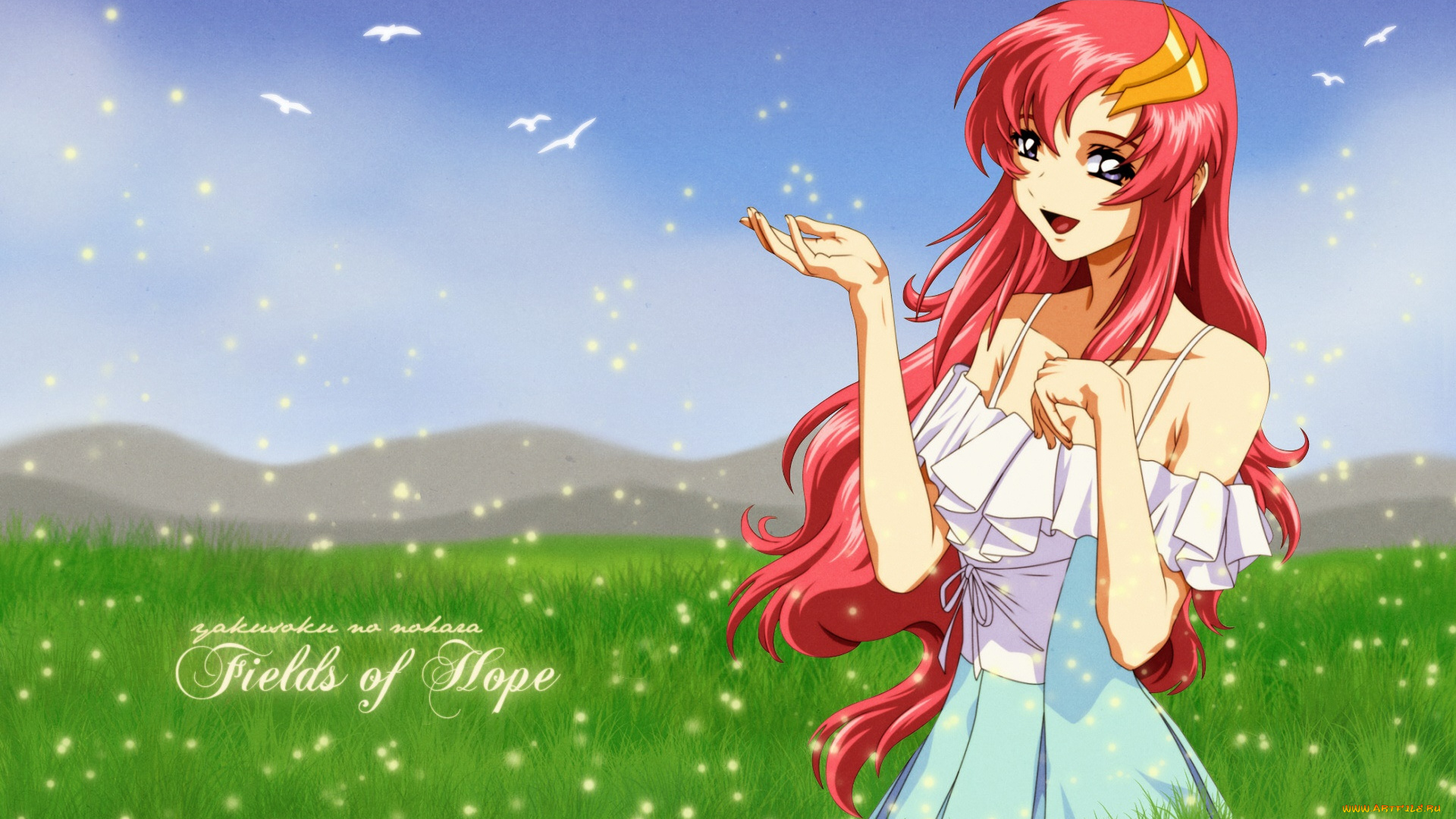 аниме, mobile, suit, gundam, фон, взгляд, девушка