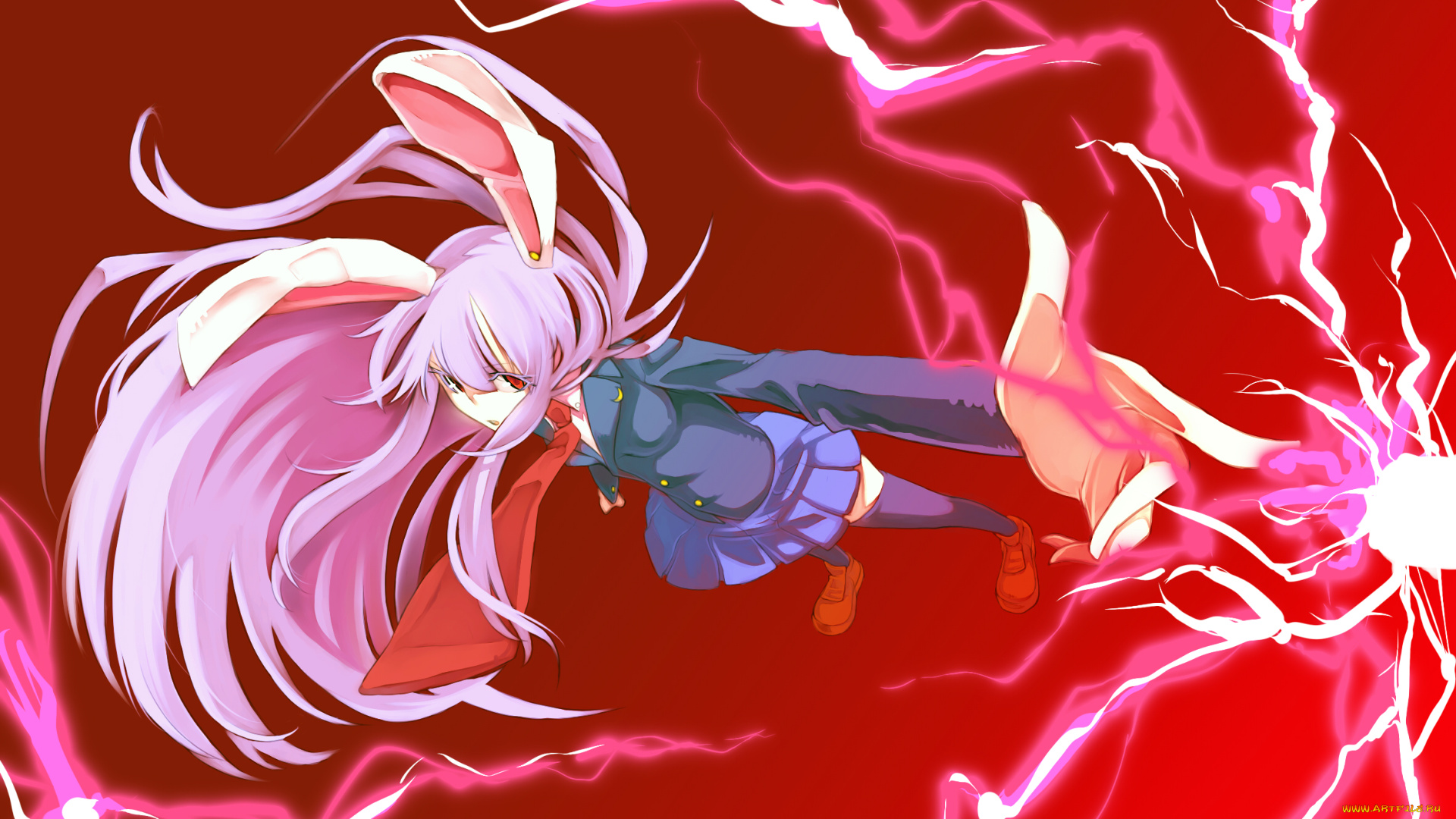 аниме, touhou, девушка, взгляд, фон