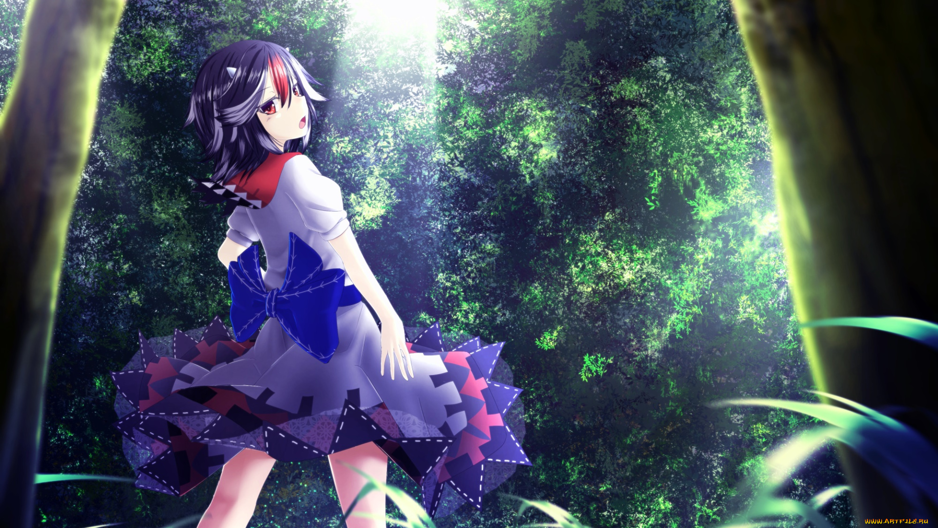 аниме, touhou, фон, девушка, взгляд