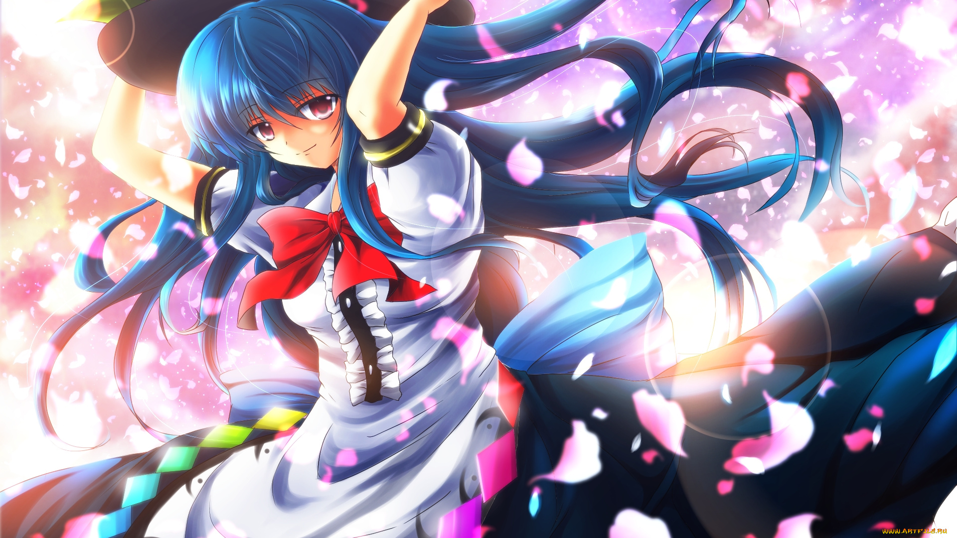 аниме, touhou, фон, взгляд, девушка