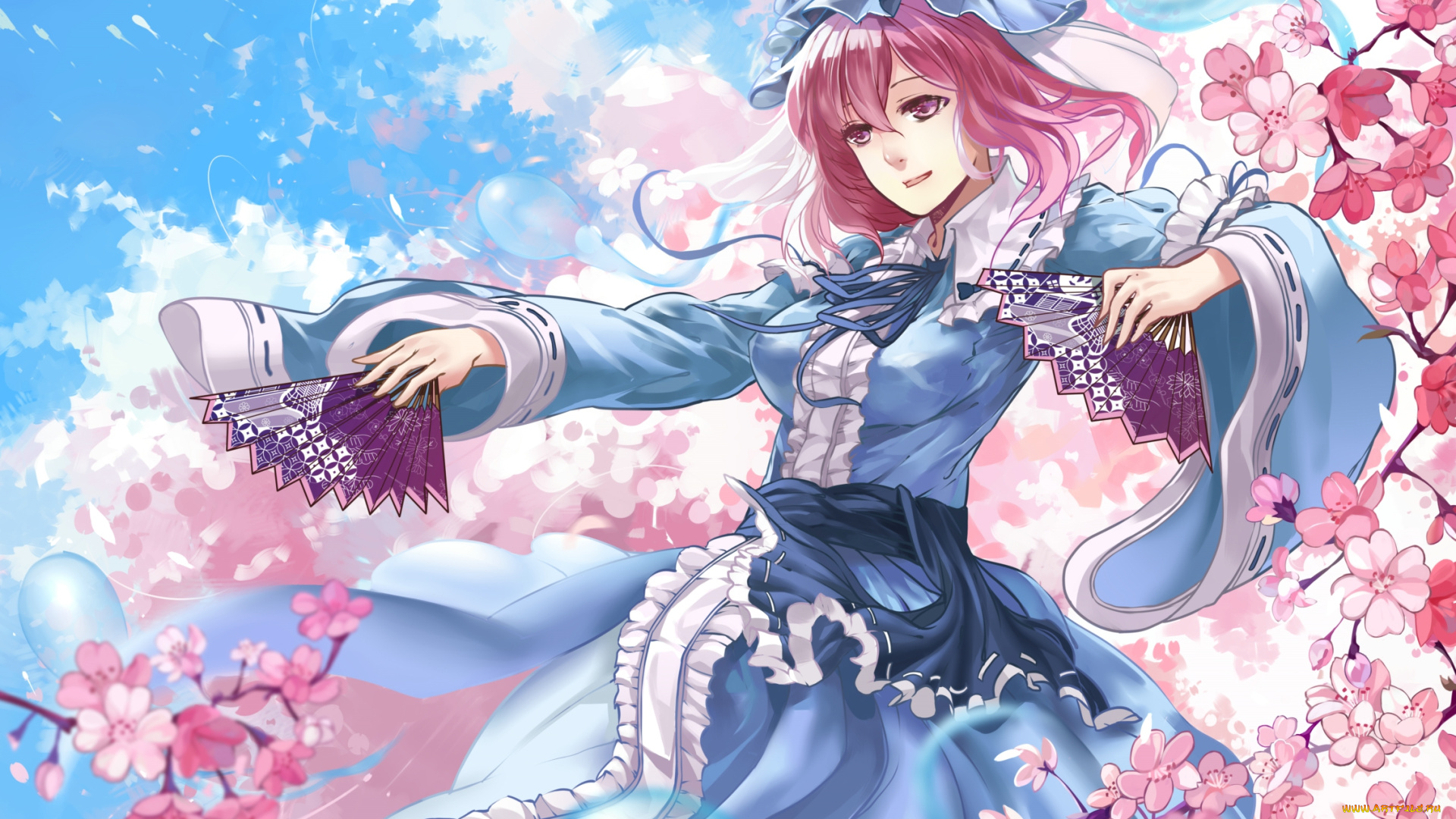 аниме, touhou, взгляд, фон, девушка