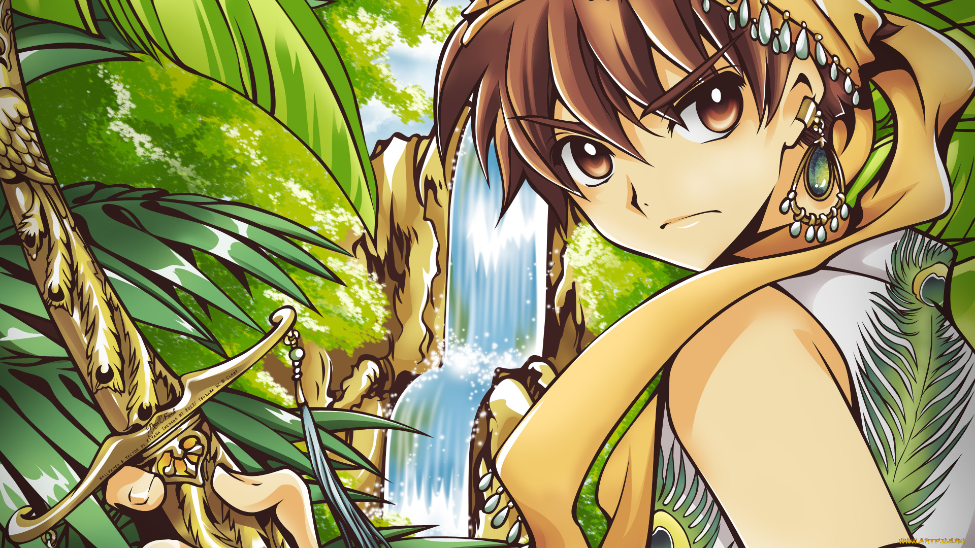 аниме, tsubasa, reservoir, chronicles, взгляд, девушка, фон