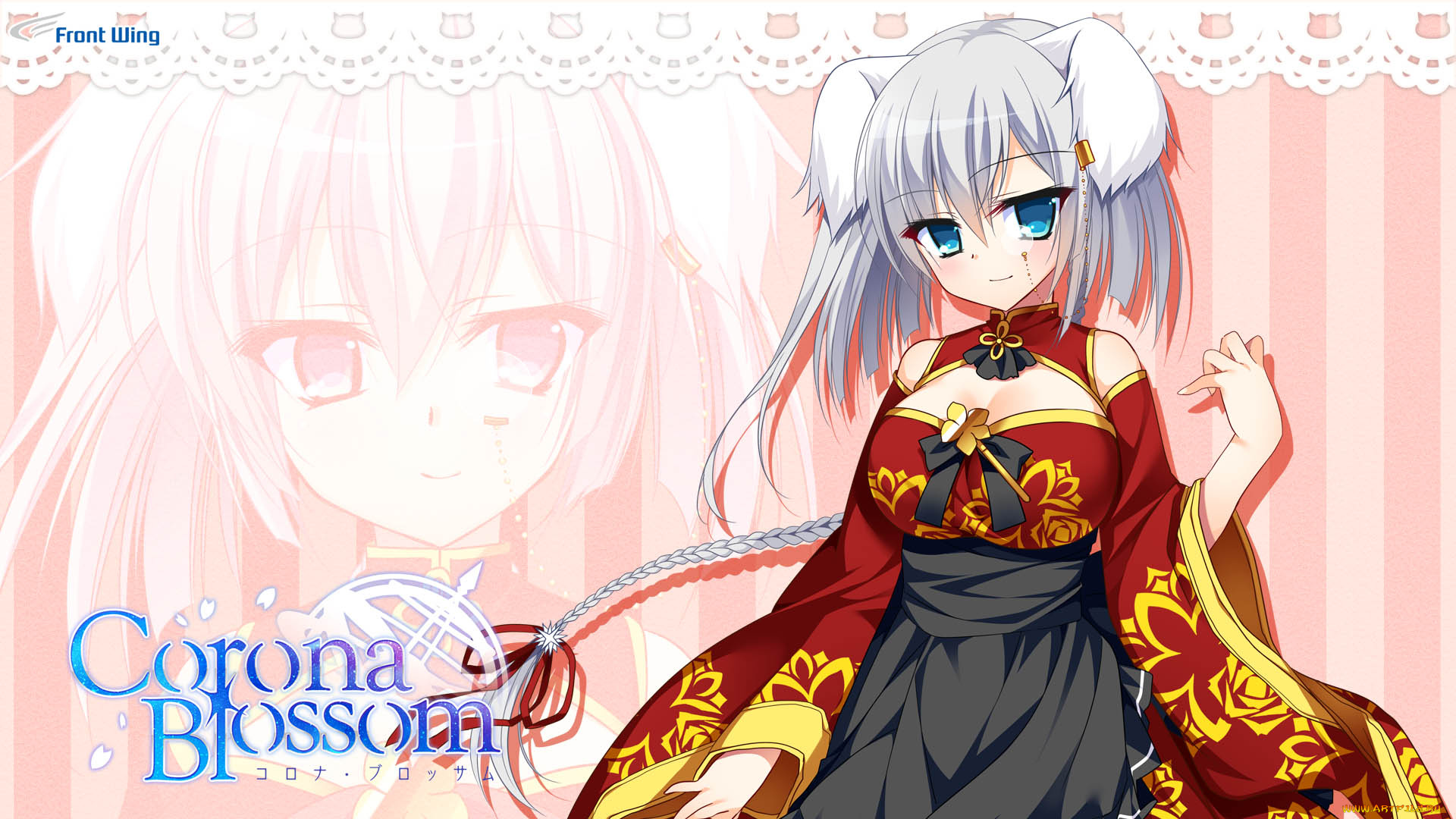 corona, blossom, аниме, девушка, взгляд, фон