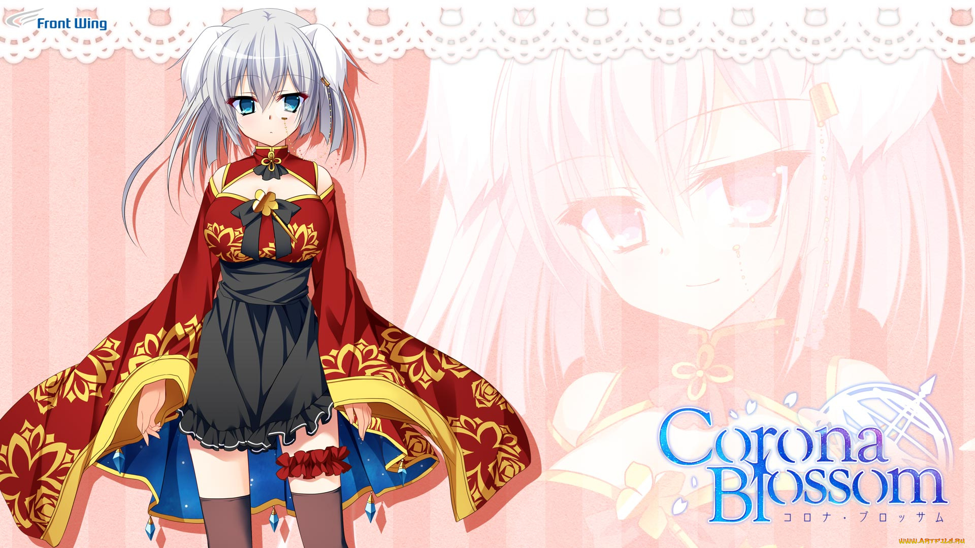 corona, blossom, аниме, фон, взгляд, девушка