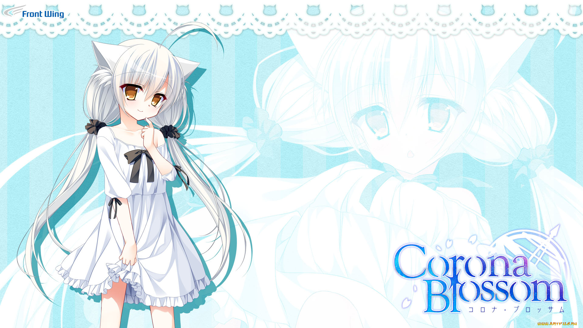 corona, blossom, аниме, взгляд, фон, девушка