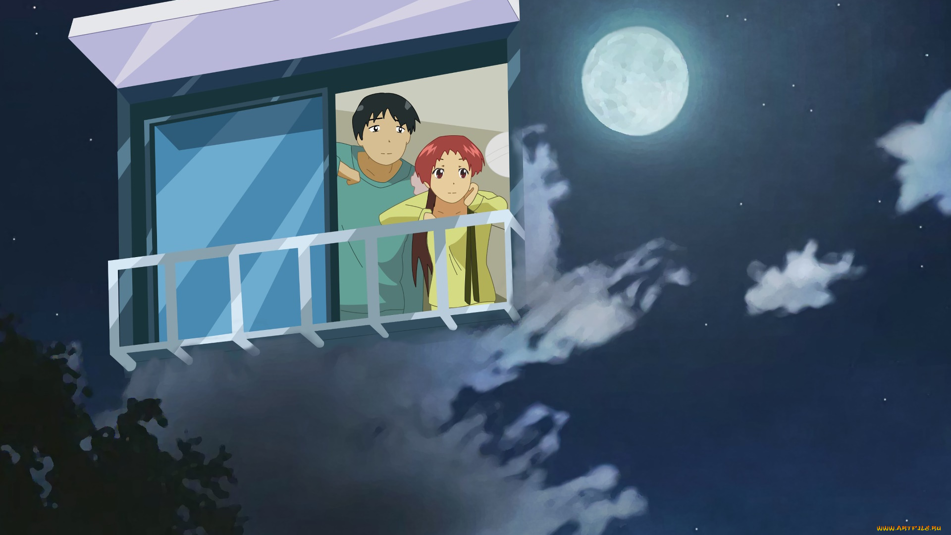 rec, аниме, девушка, взгляд, фон