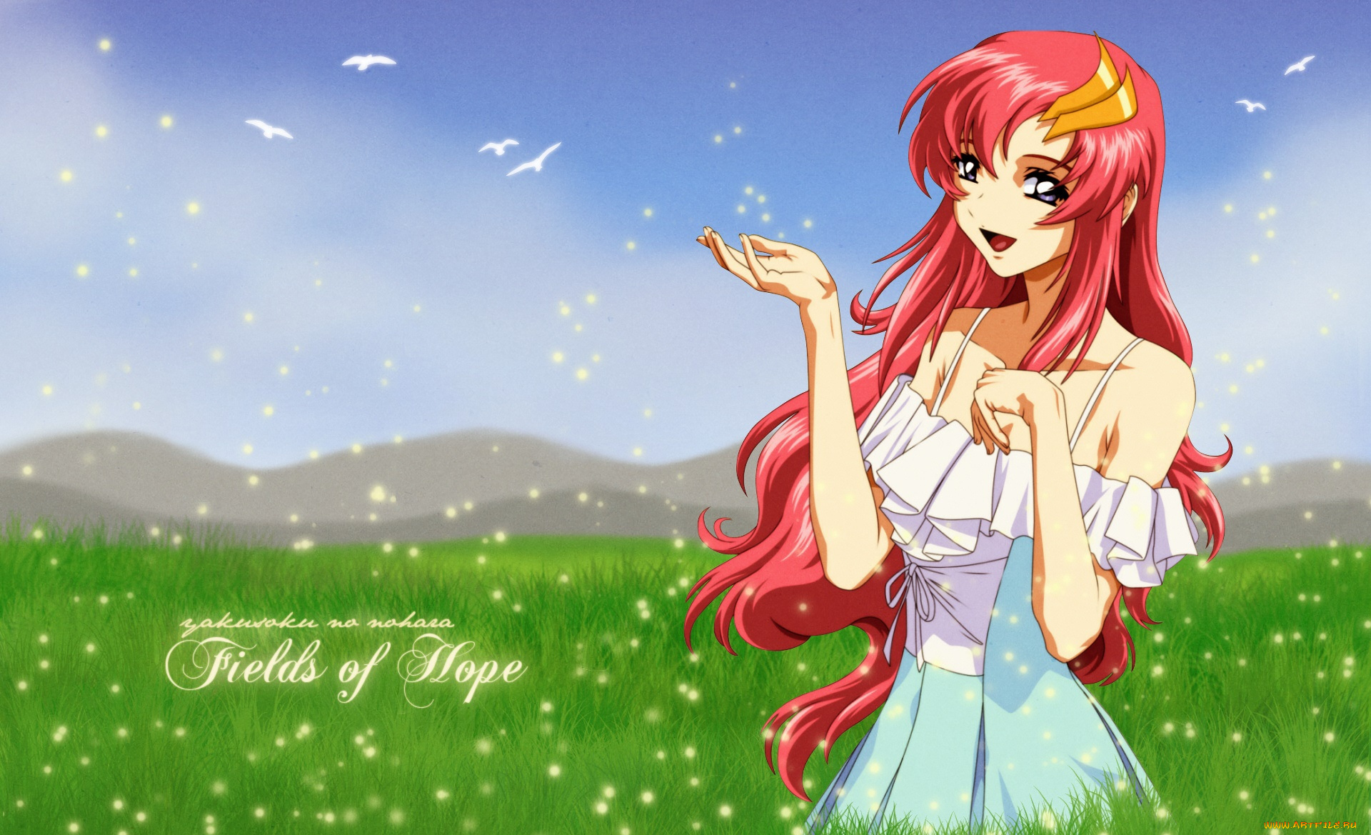 аниме, mobile, suit, gundam, фон, взгляд, девушка