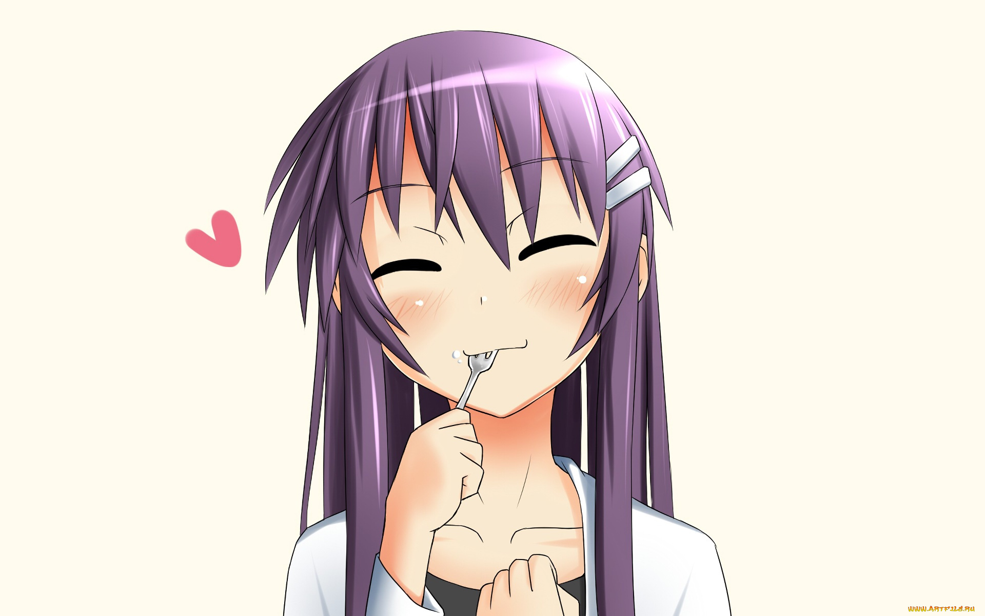 аниме, hanbun, no, tsuki, ga, noboru, sora, фон, взгляд, девушка