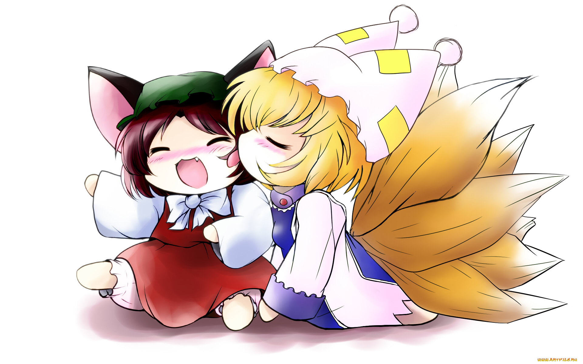 аниме, touhou, фон, девушки, взгляд