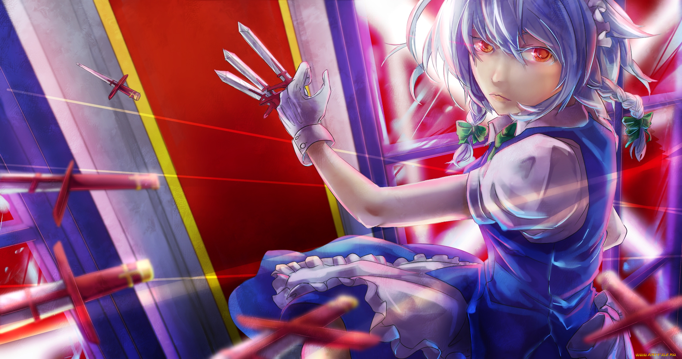 аниме, touhou, фон, взгляд, девушка