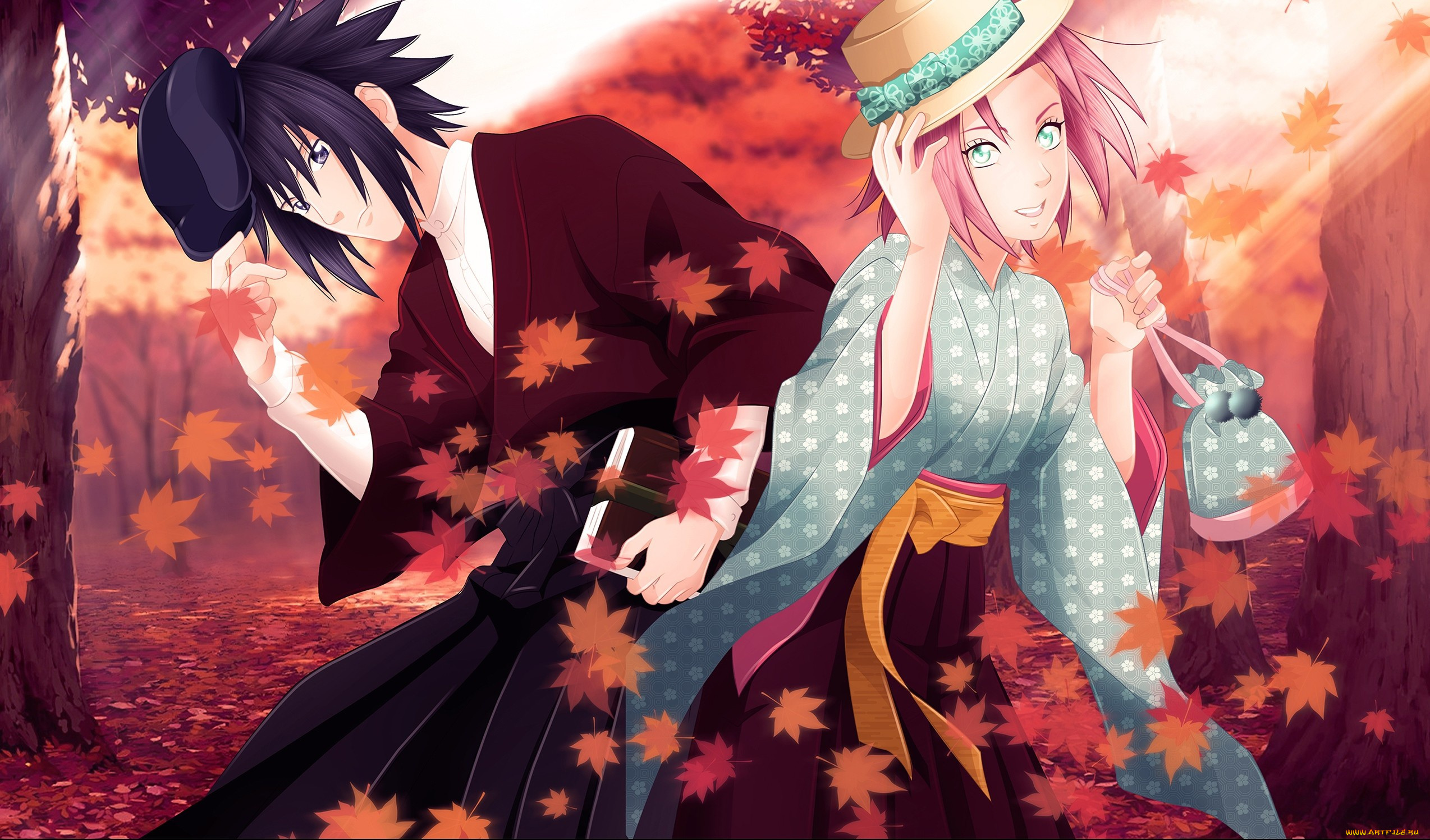 аниме, naruto, сакура, саске