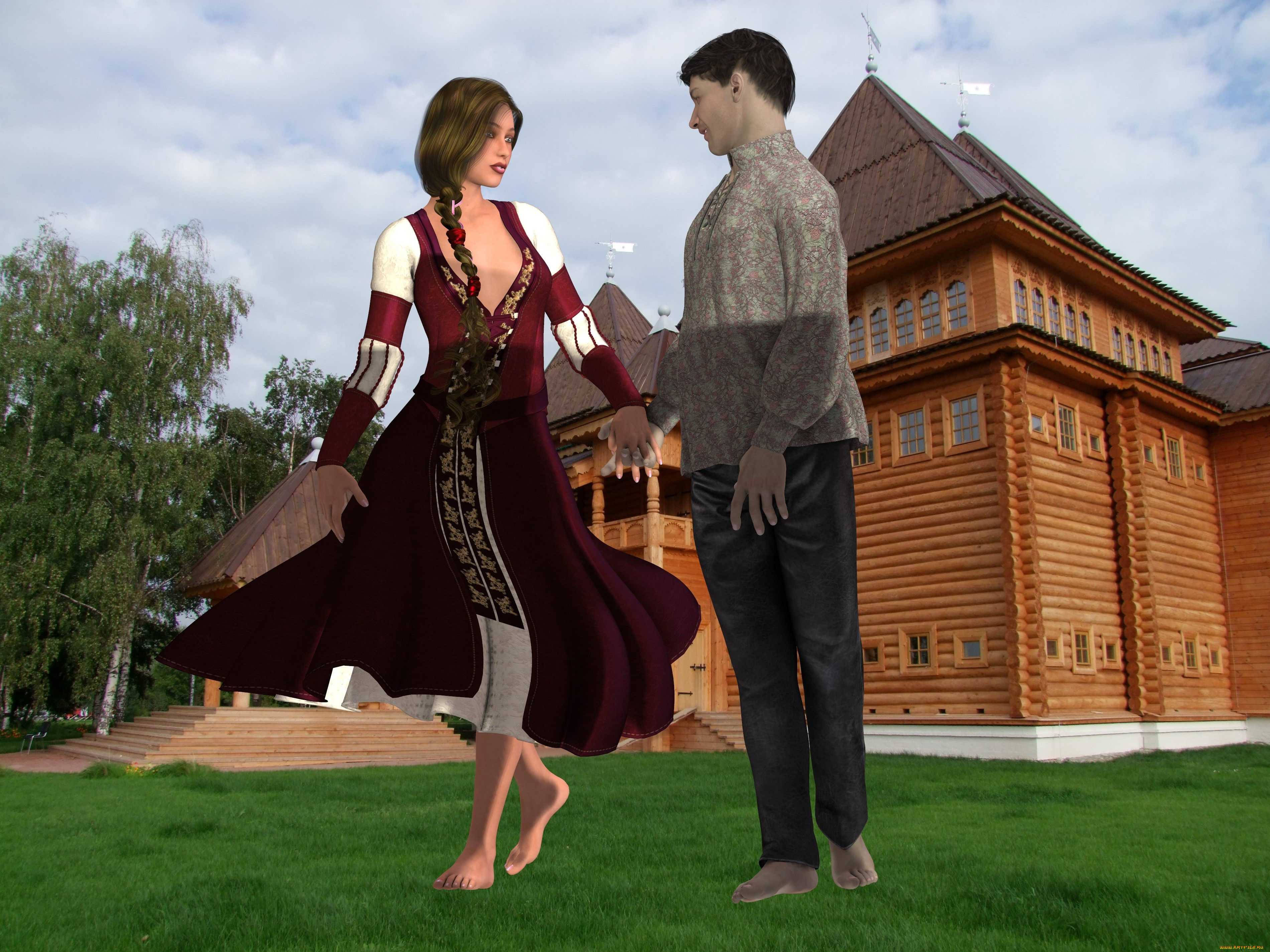 3д, графика, люди, , people, девушка, парень, фон, взгляд