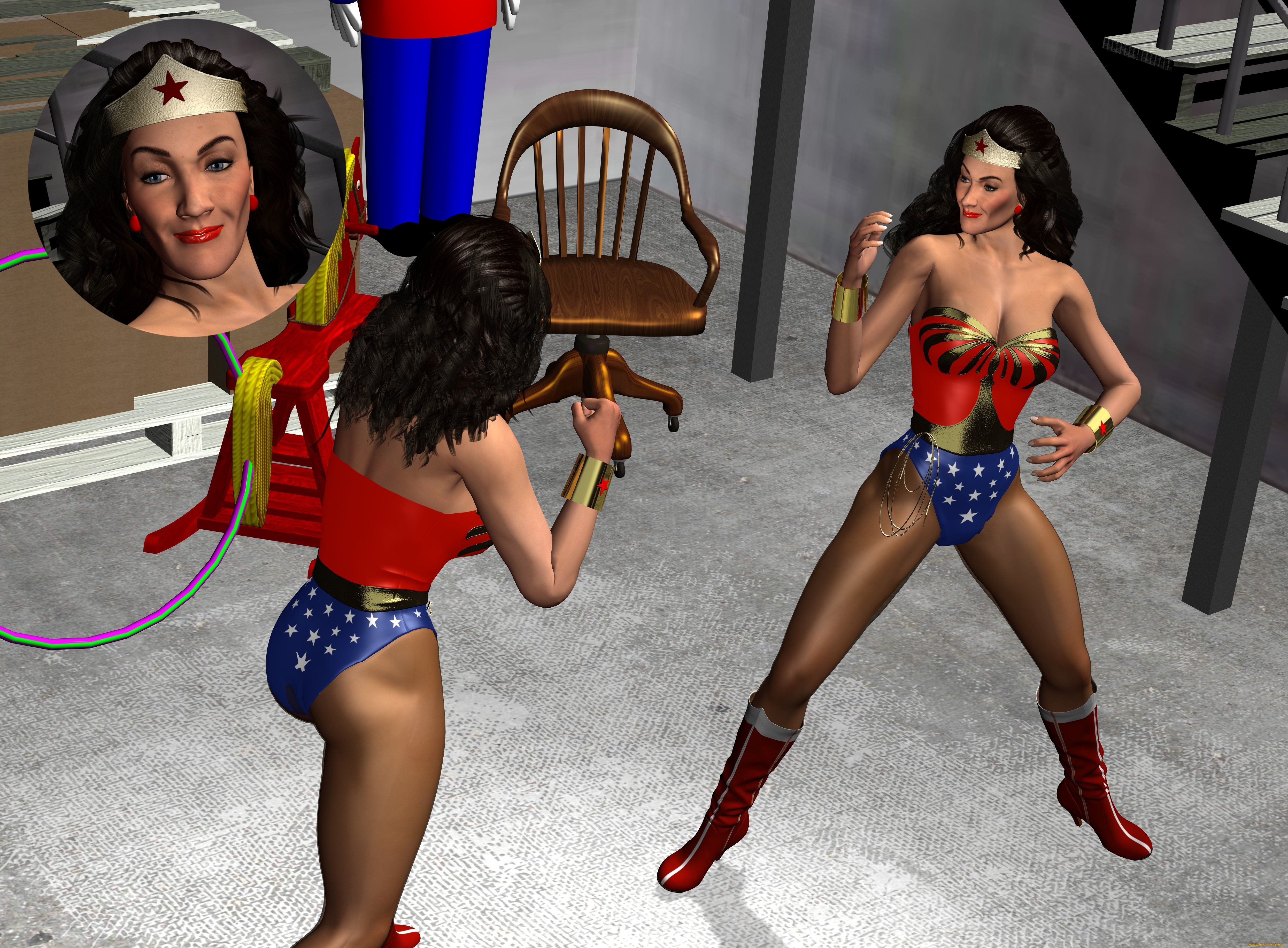 3д, графика, фантазия, , fantasy, драка, фон, взгляд, девушки