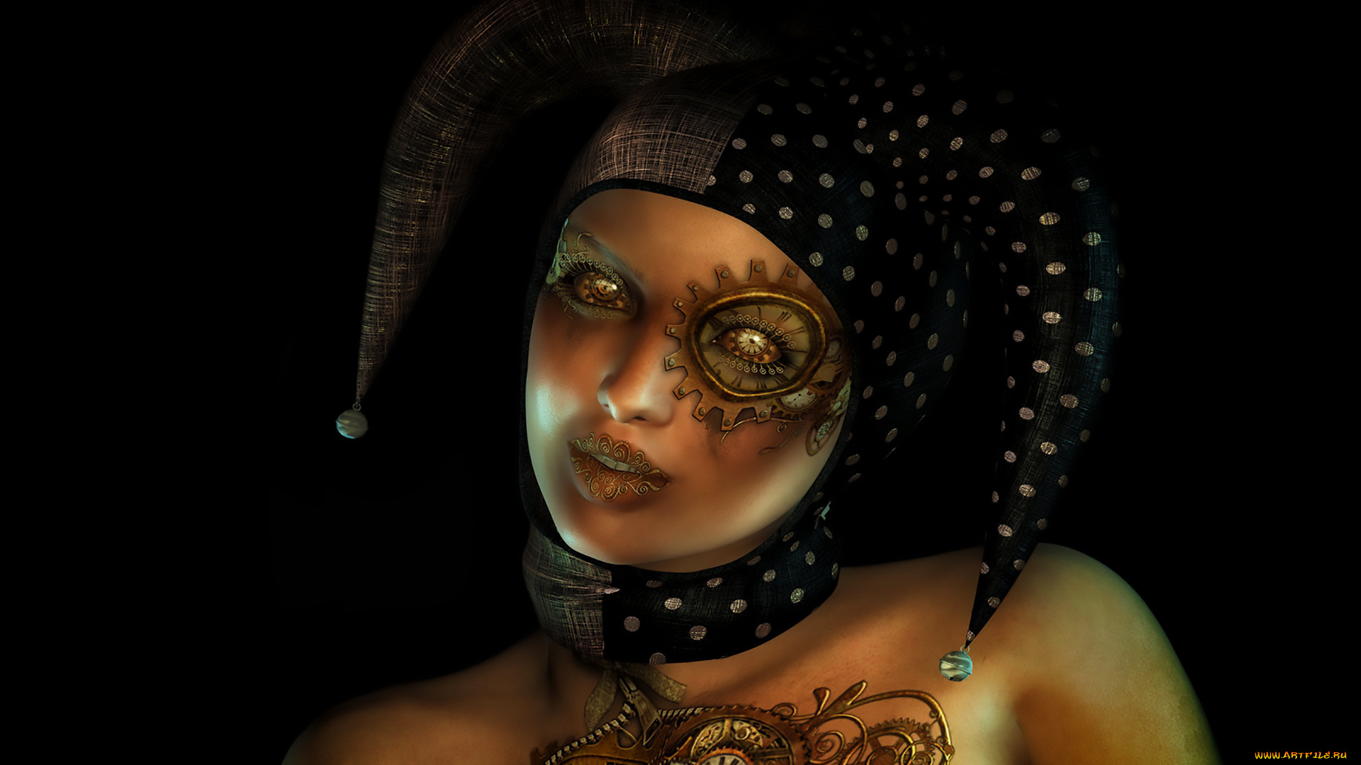 3д, графика, фантазия, , fantasy, девушка, фон, взгляд