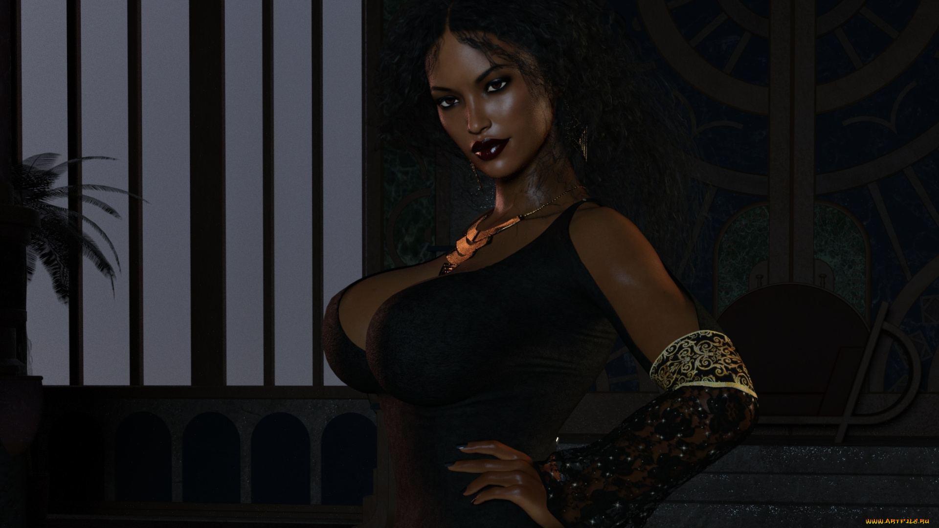 3д, графика, фантазия, , fantasy, фон, взгляд, девушка