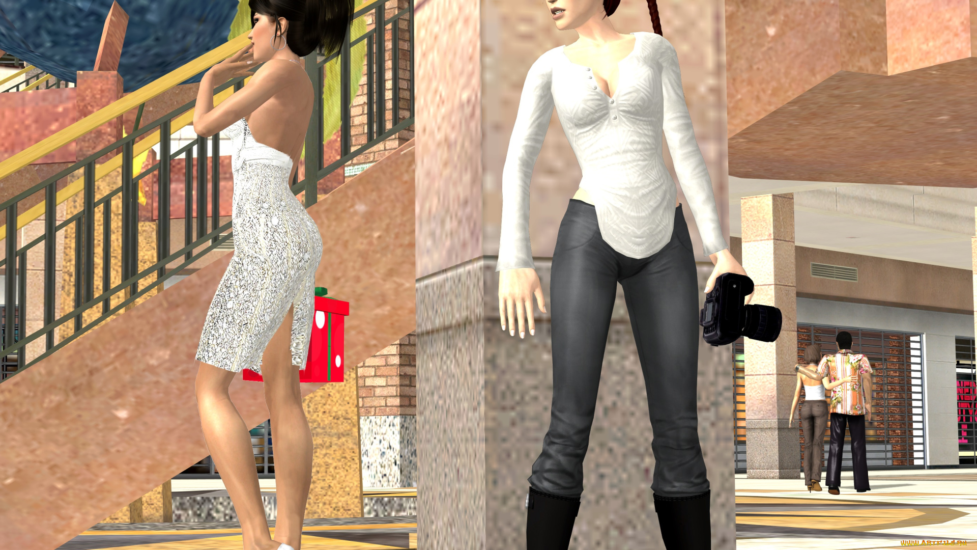 3д, графика, люди, , people, фон, взгляд, девушки