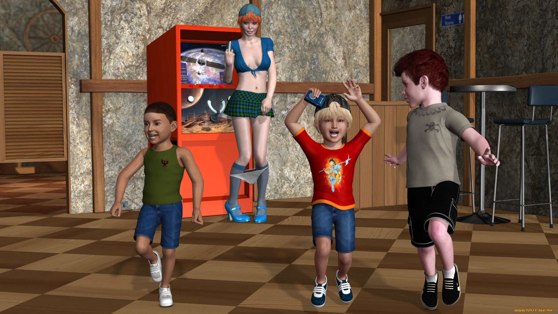 3д, графика, люди, , people, фон, взгляд, девушка