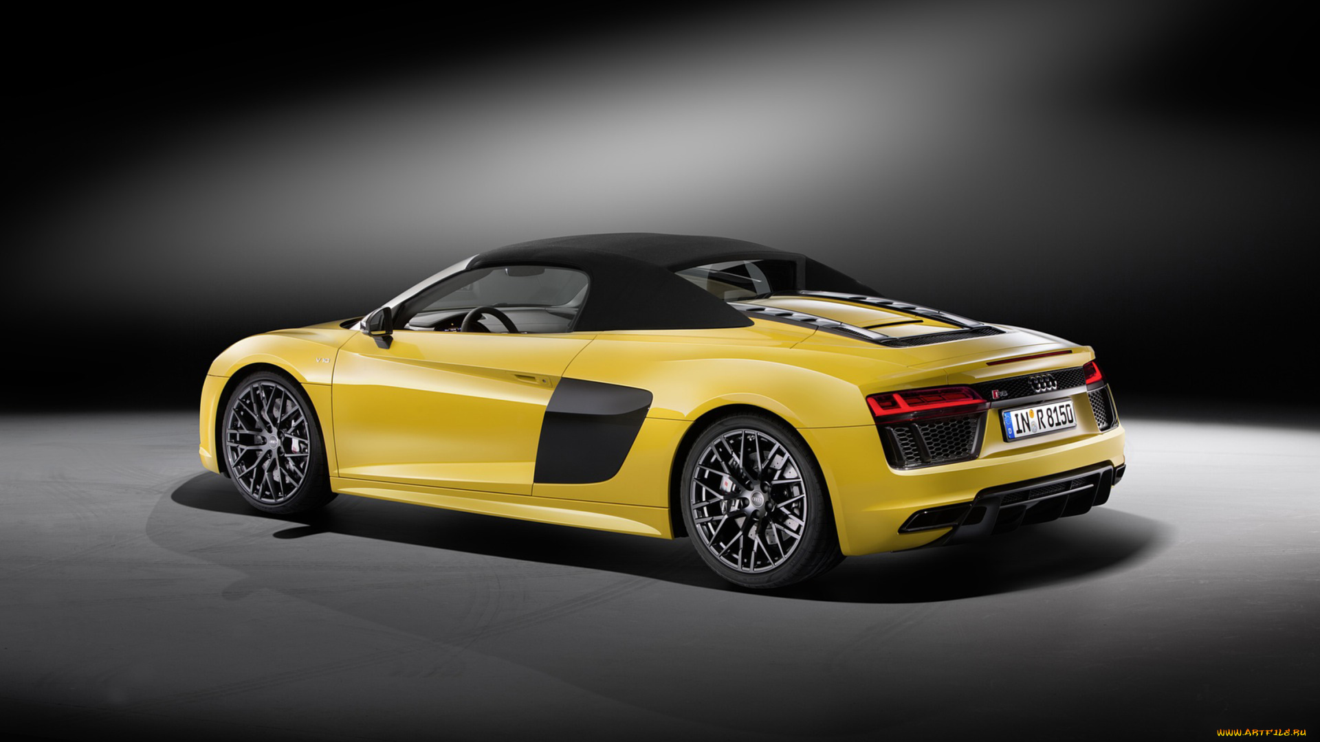 audi, r8, v10, spyder, 2017, автомобили, audi, жёлтый, 2017, spyder, v10, r8