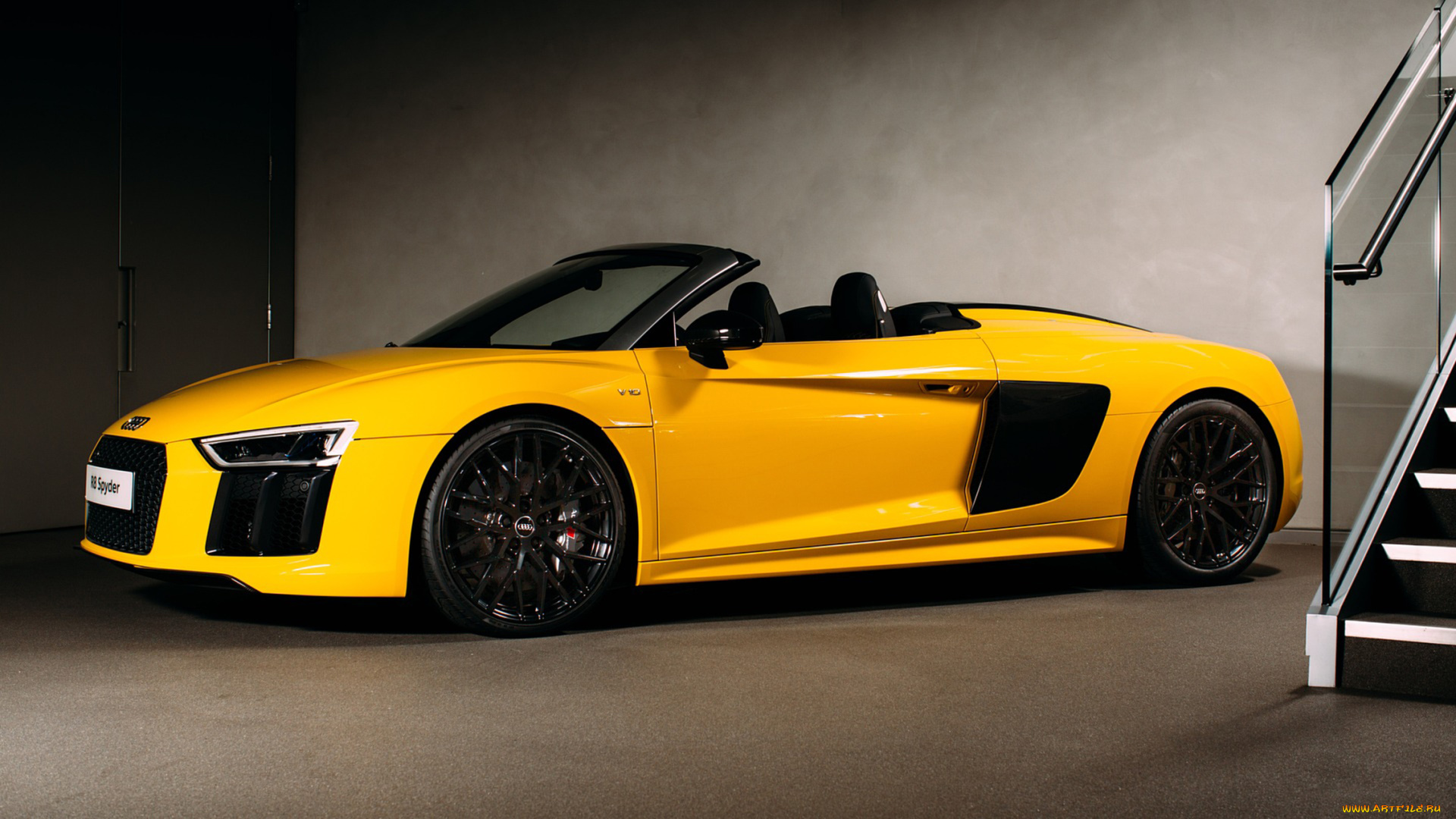 audi, r8, v10, spyder, 2017, автомобили, audi, жёлтый, spyder, 2017, v10, r8