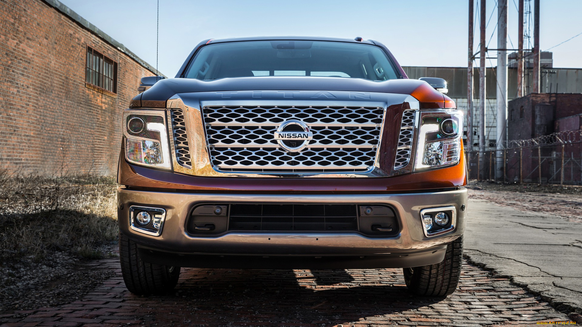 nissan, titan, crew, cab, 2017, автомобили, nissan, datsun, titan, crew, cab, 2017, оранжевый