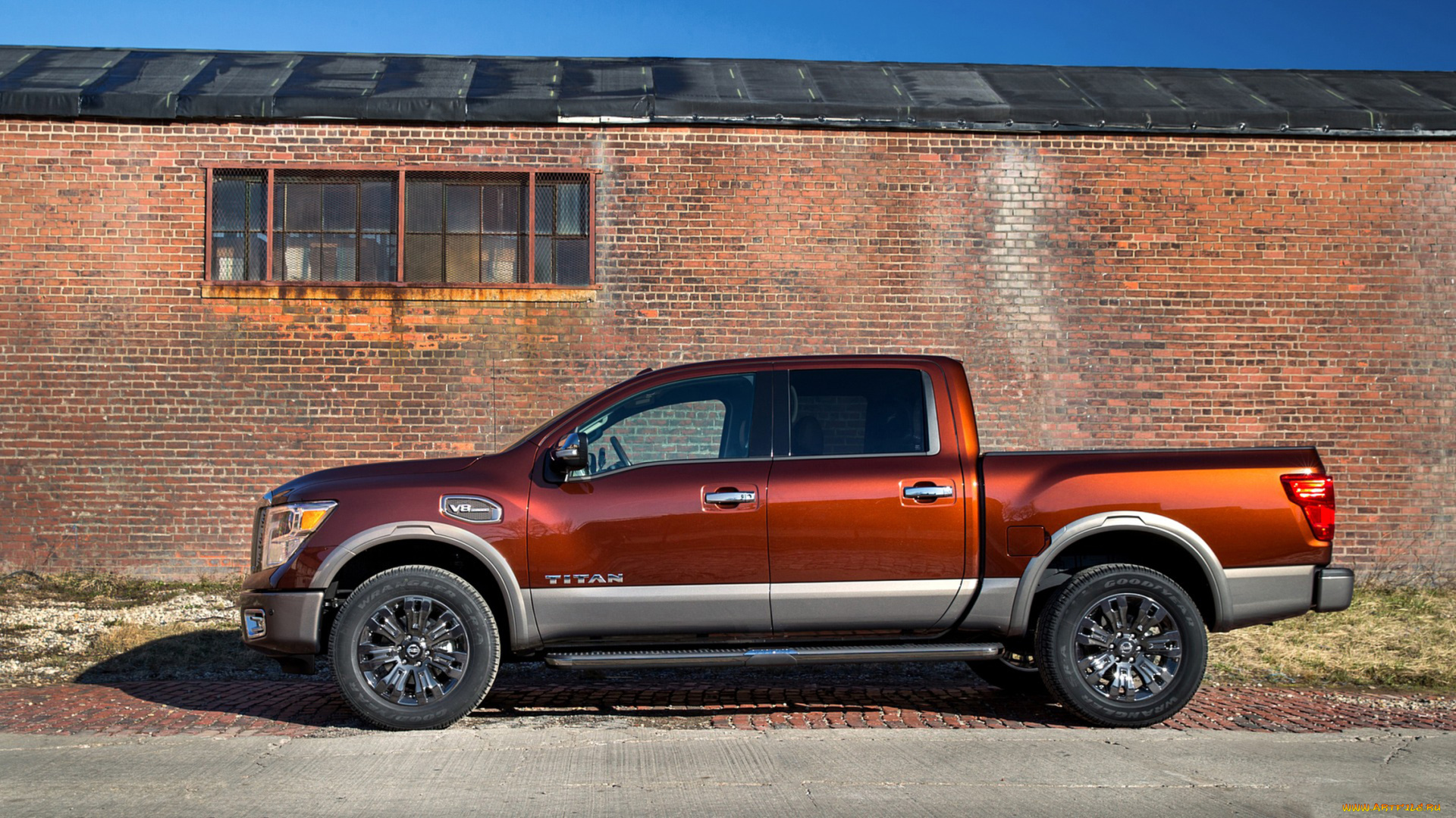 nissan, titan, crew, cab, 2017, автомобили, nissan, datsun, titan, crew, cab, 2017, оранжевый