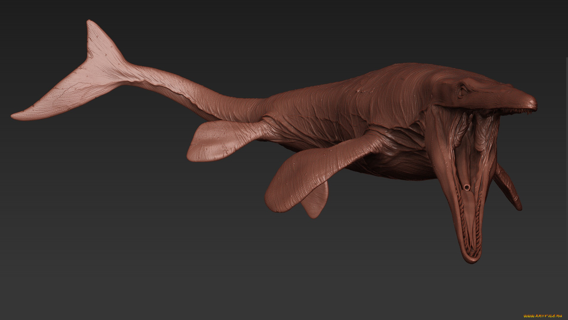 3д, графика, _science, fiction, рыба, фон