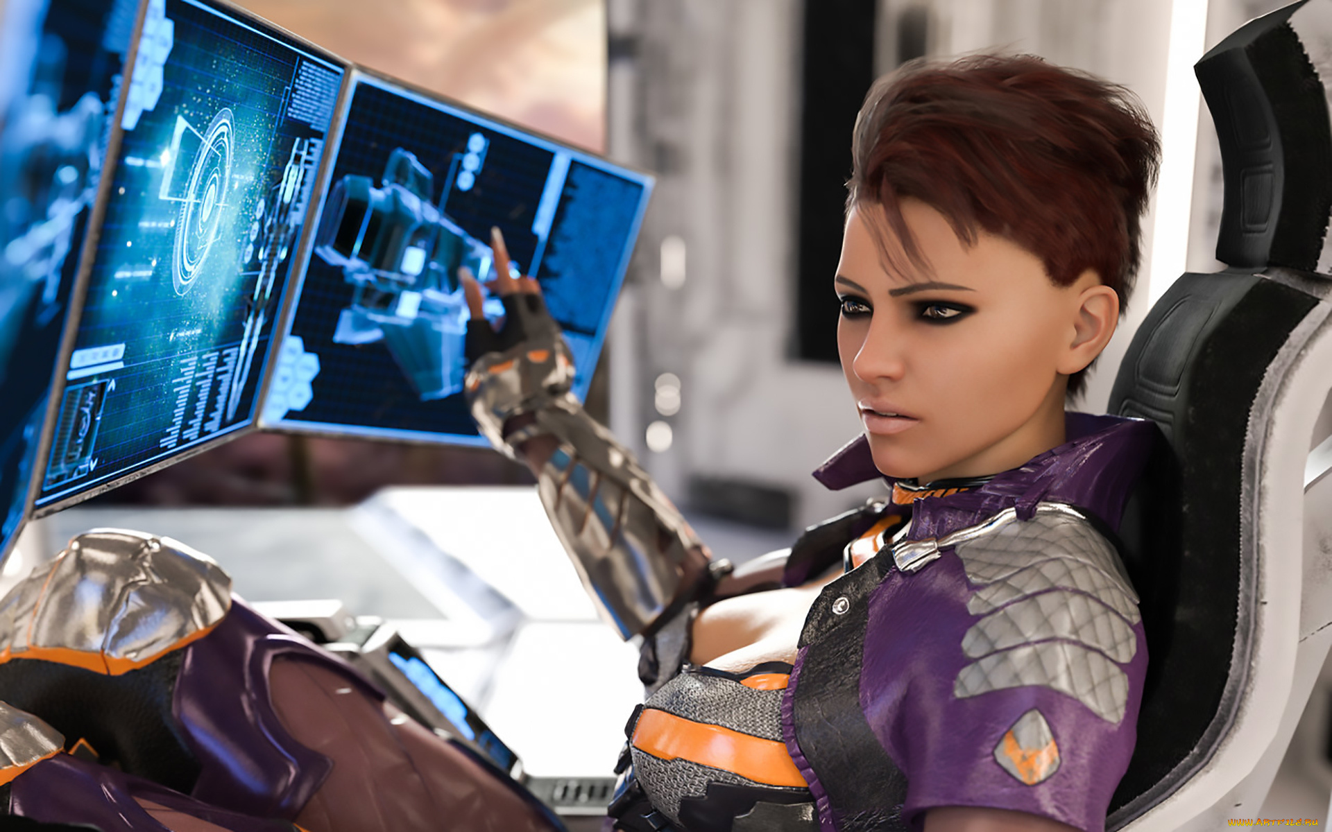 3д, графика, фантазия, , fantasy, взгляд, девушка, фон