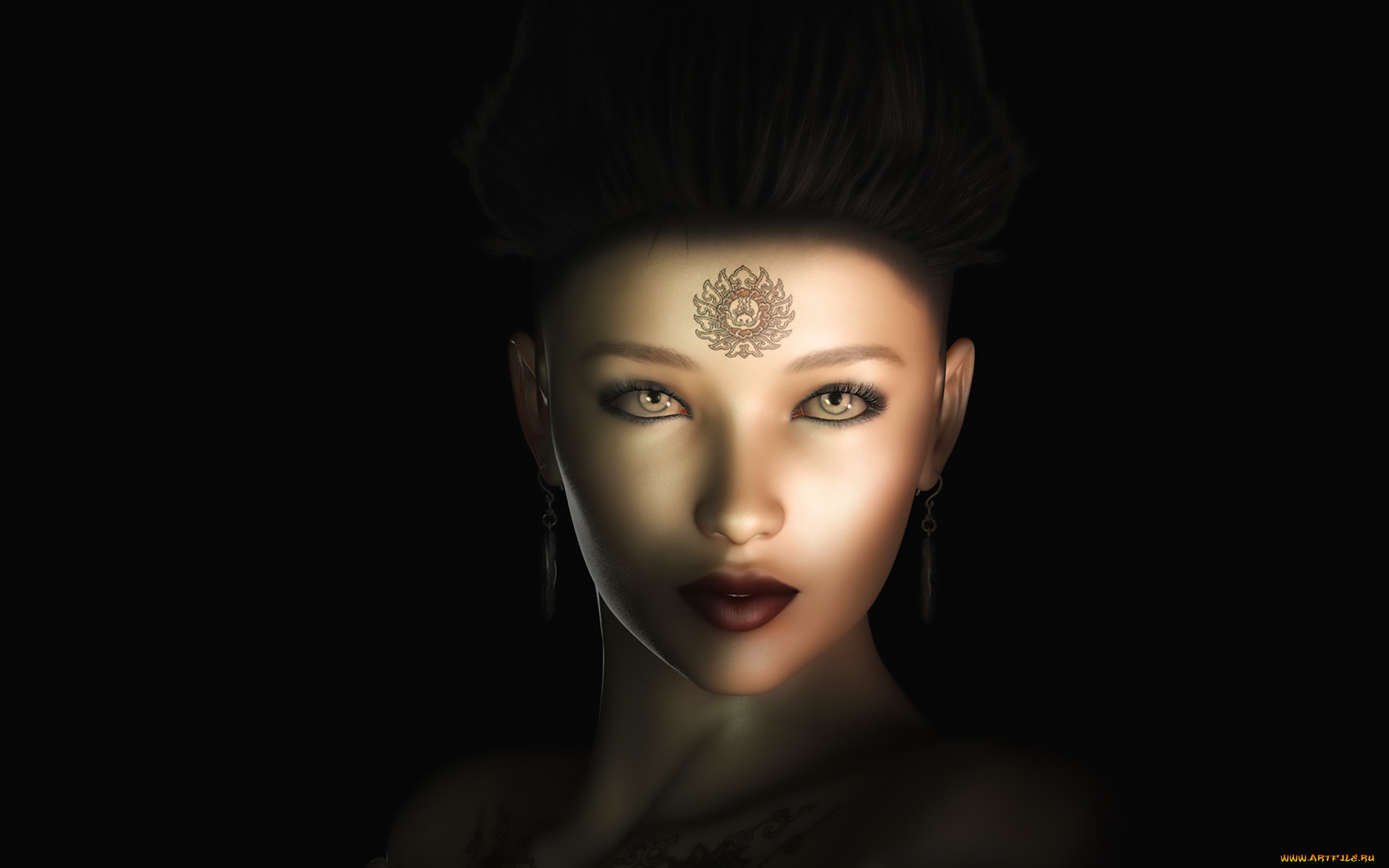3д, графика, портрет, , portraits, фон, взгляд, девушка