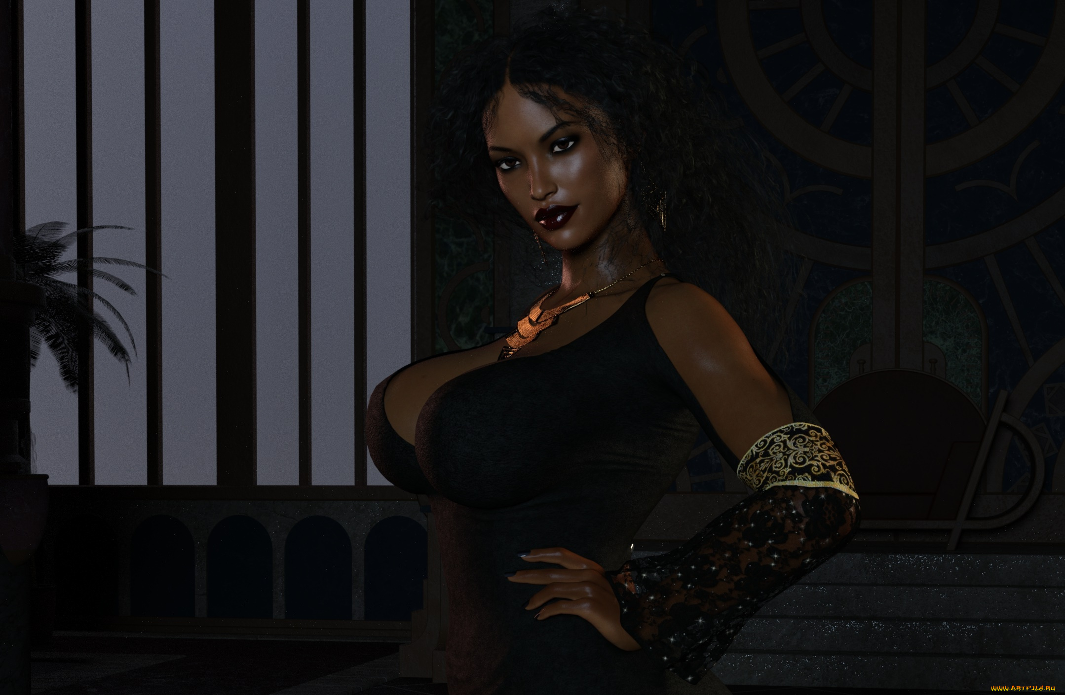 3д, графика, фантазия, , fantasy, фон, взгляд, девушка