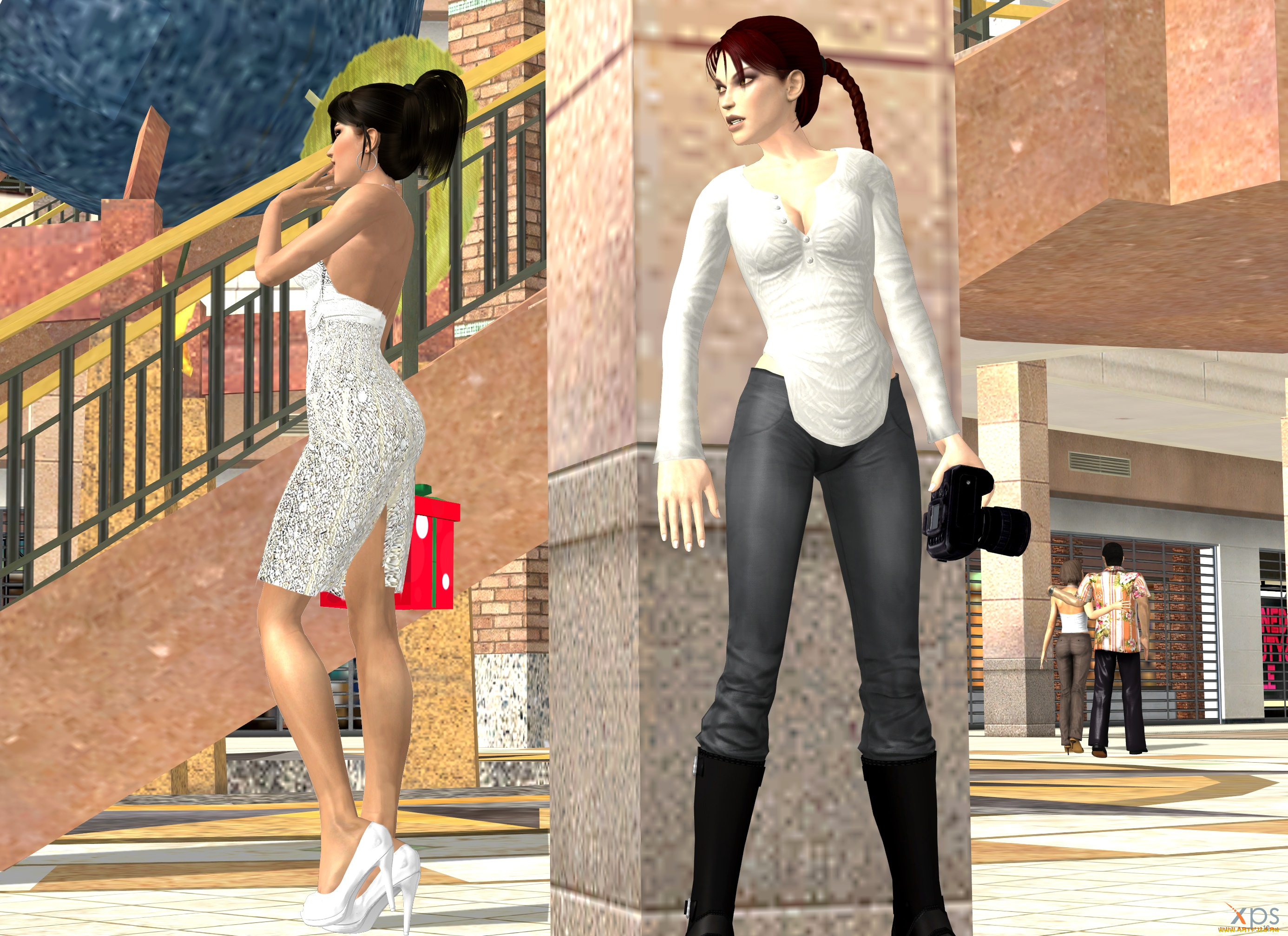 3д, графика, люди, , people, фон, взгляд, девушки