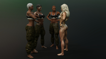 Картинка 3д+графика люди+ people девушки взгляд фон