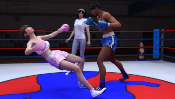 Картинка 3д+графика спорт+ sport девушки взгляд фон ринг бокс