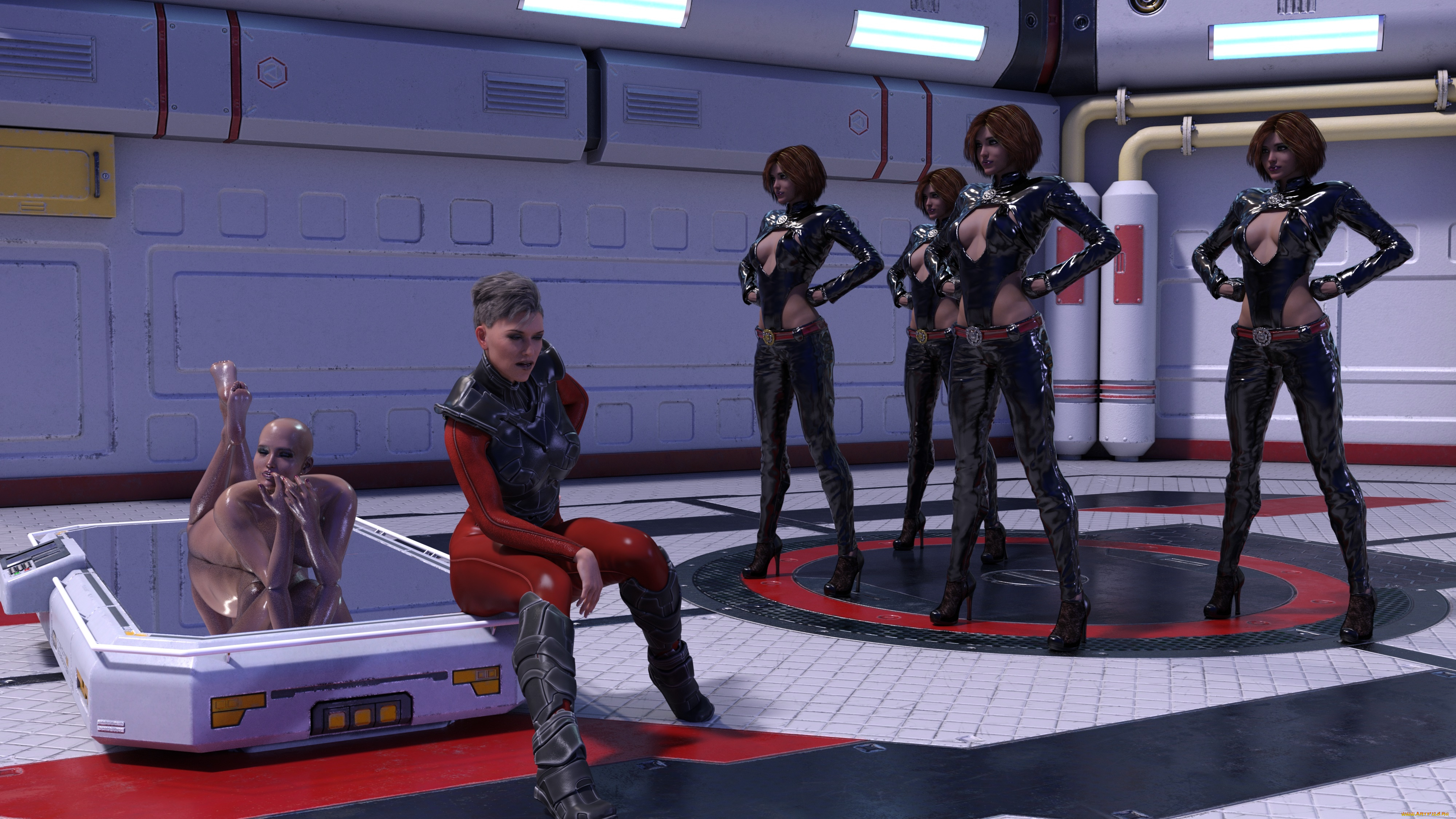 3д, графика, фантазия, , fantasy, взгляд, девушки, фон