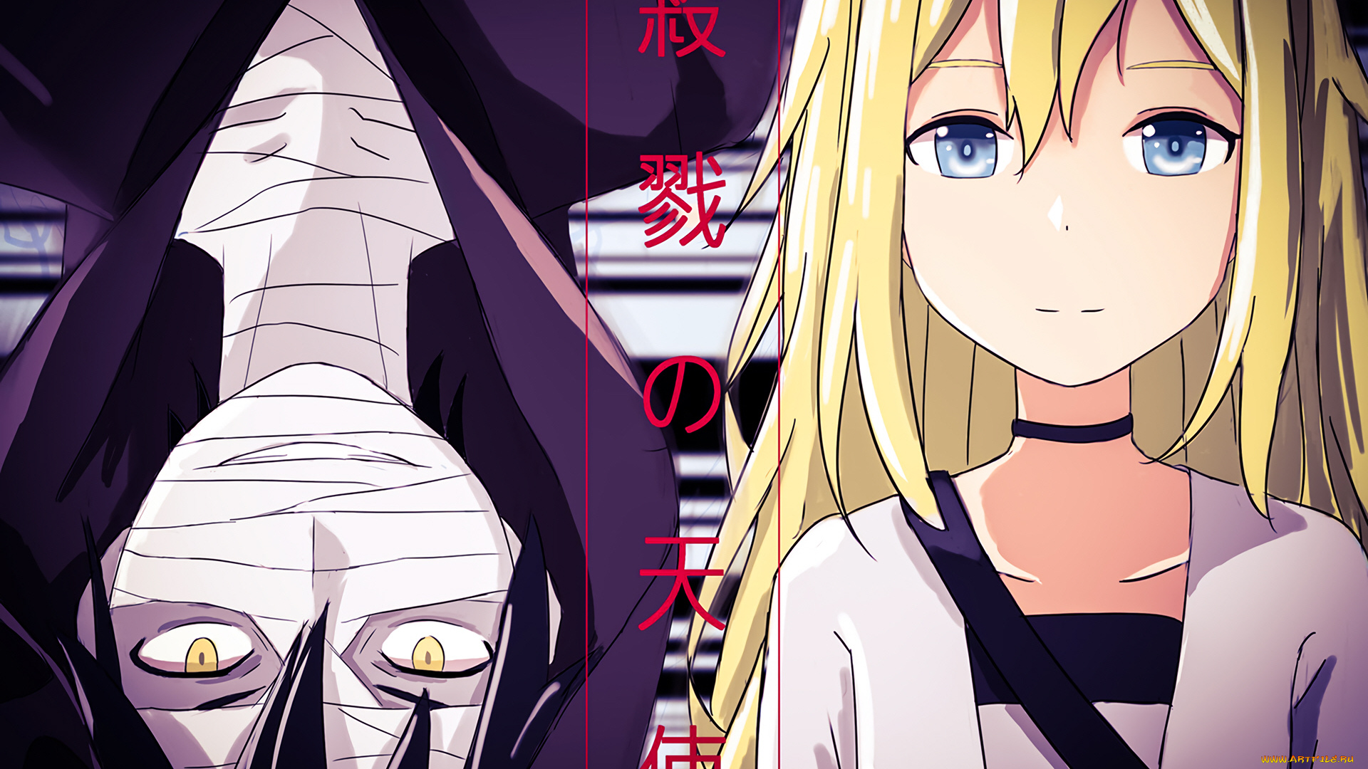 аниме, satsuriku, no, tenshi, ангел, кровопролития