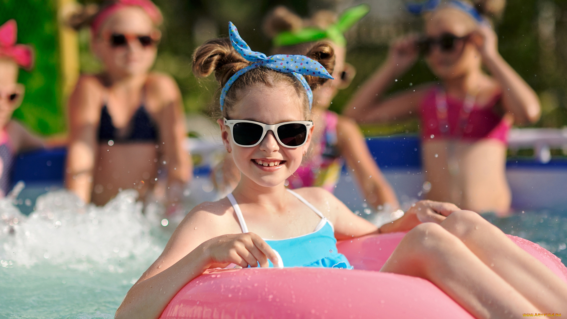 разное, дети, бассейн, очки, круг