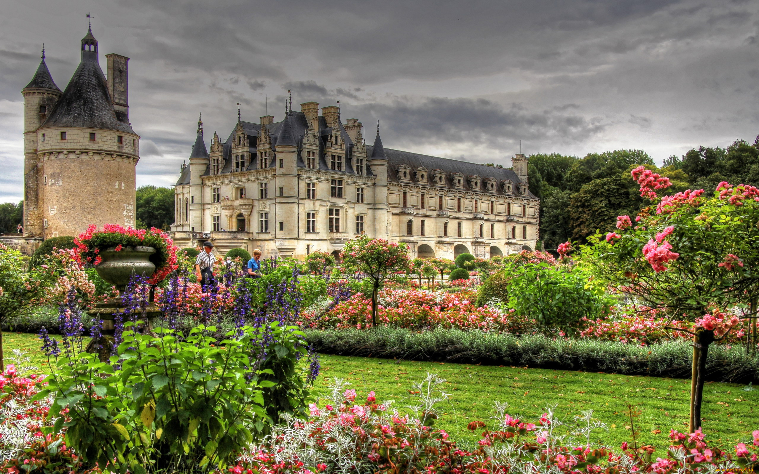 города, замок, шенонсо, , франция, chateau, de, chenonceau, france