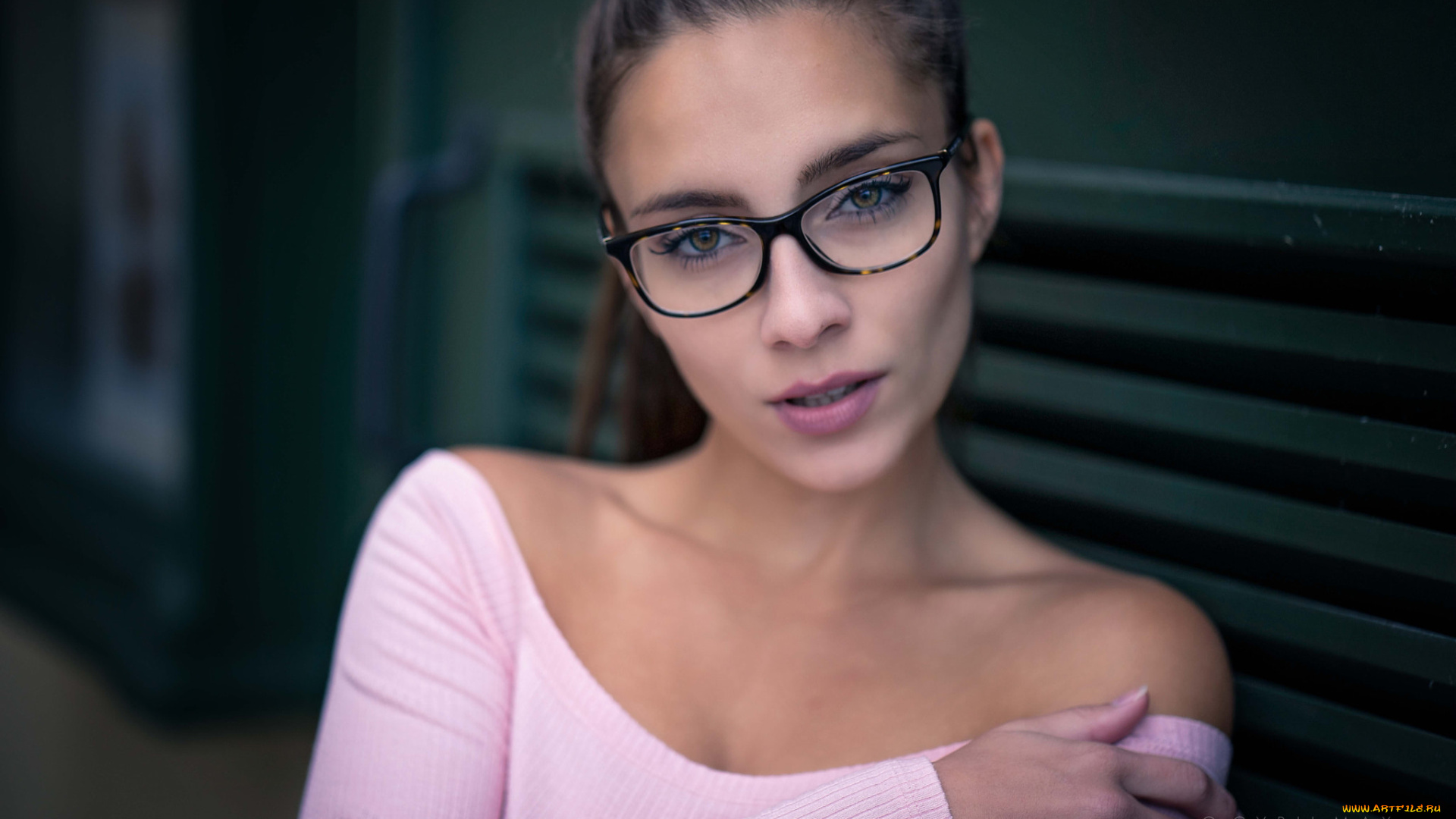 девушки, -, брюнетки, , шатенки, pavlina, женщины, модель, брюнетка, глубина, резкости, павлина, очки, в, очках, обнаженные, плечи, сирил, макс, крупным, планом, с, водяными, знаками, cyril, max