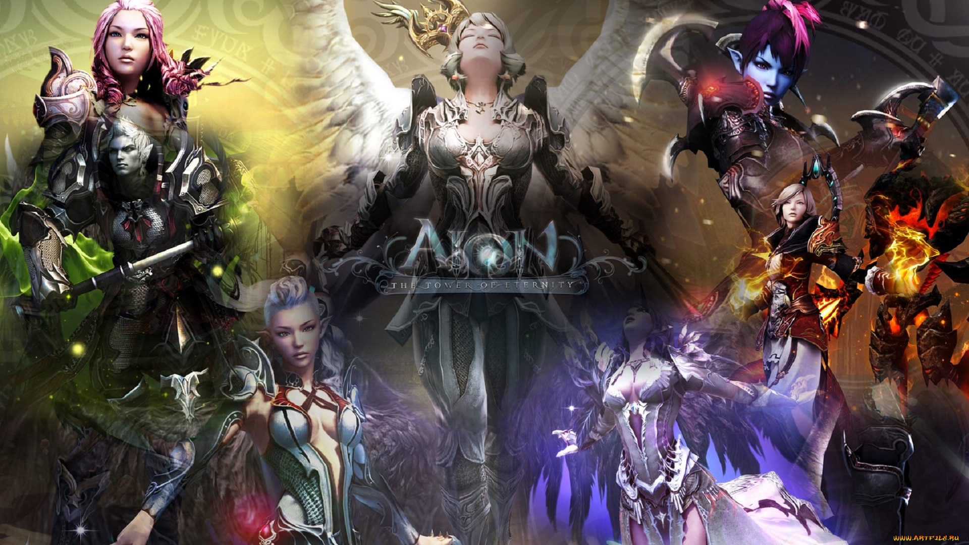видео, игры, aion, , the, tower, of, eternity, персонажи, коллаж