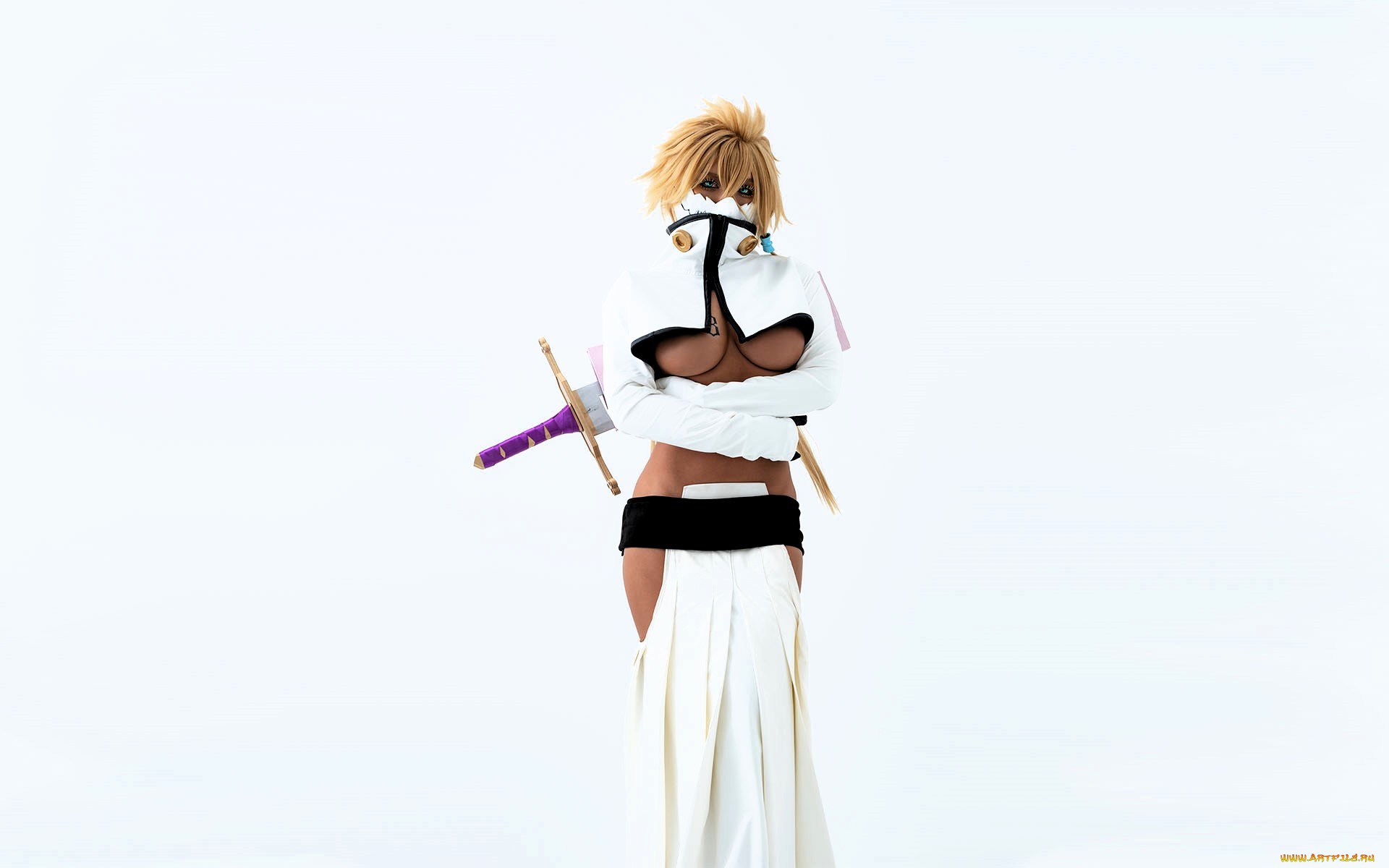 девушки, nonsummerjack, образ, косплей, наряд, костюм, маска, грудь, оружие