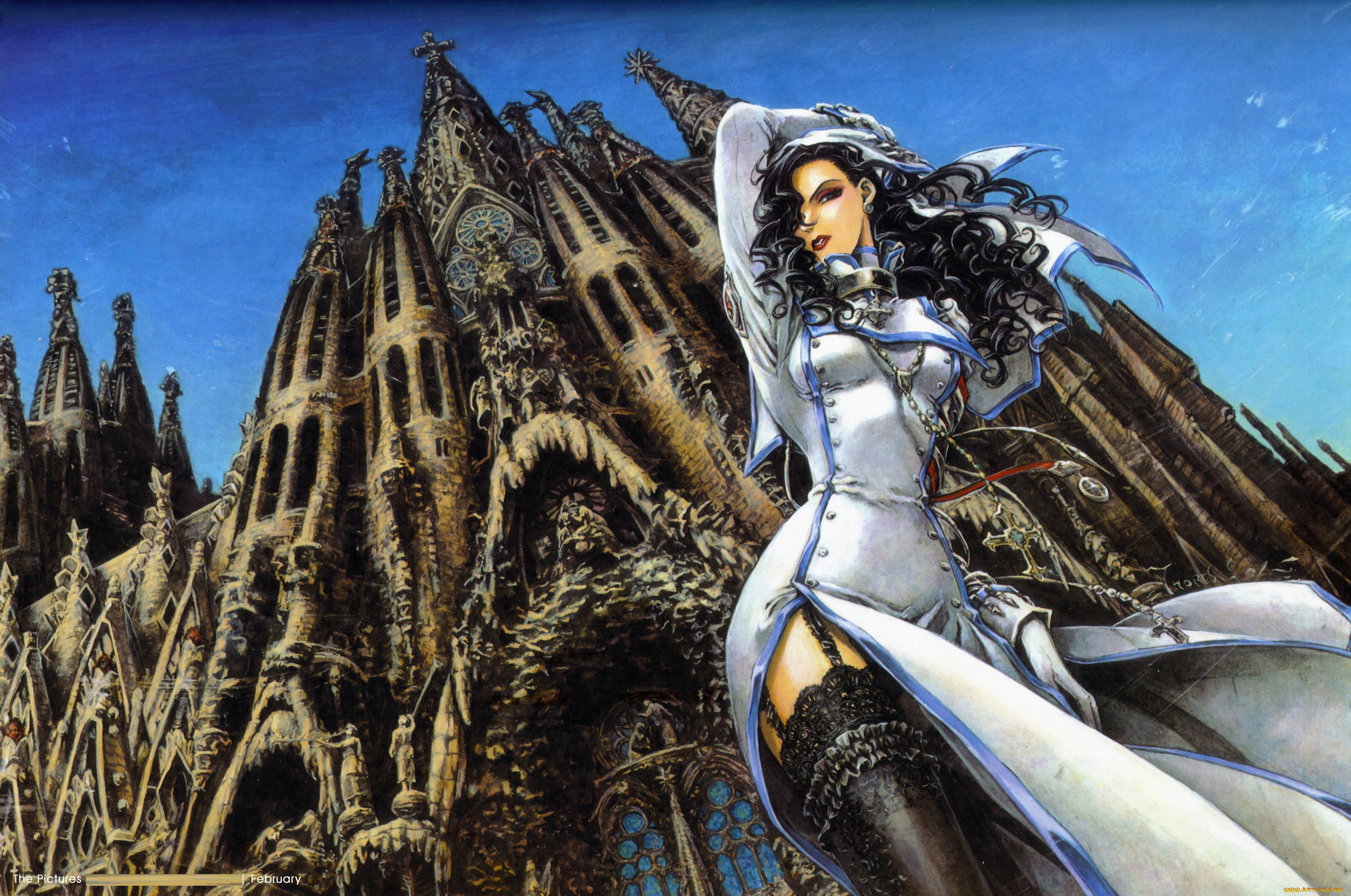 аниме, trinity, blood, девушка