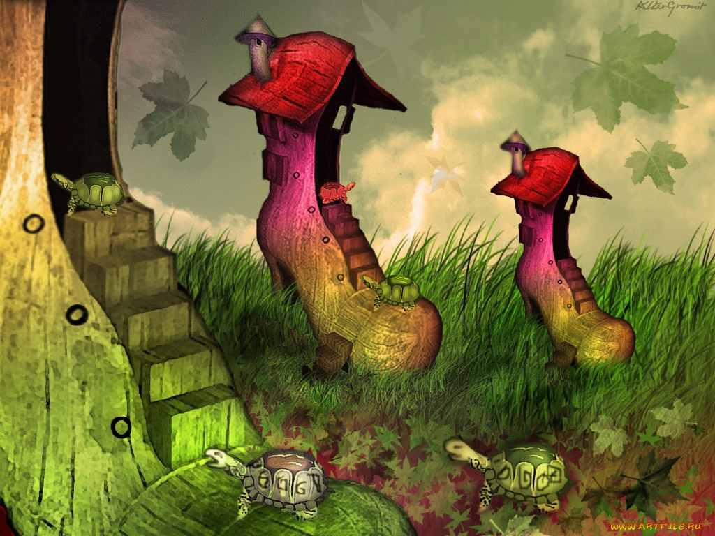 рисованные, животные