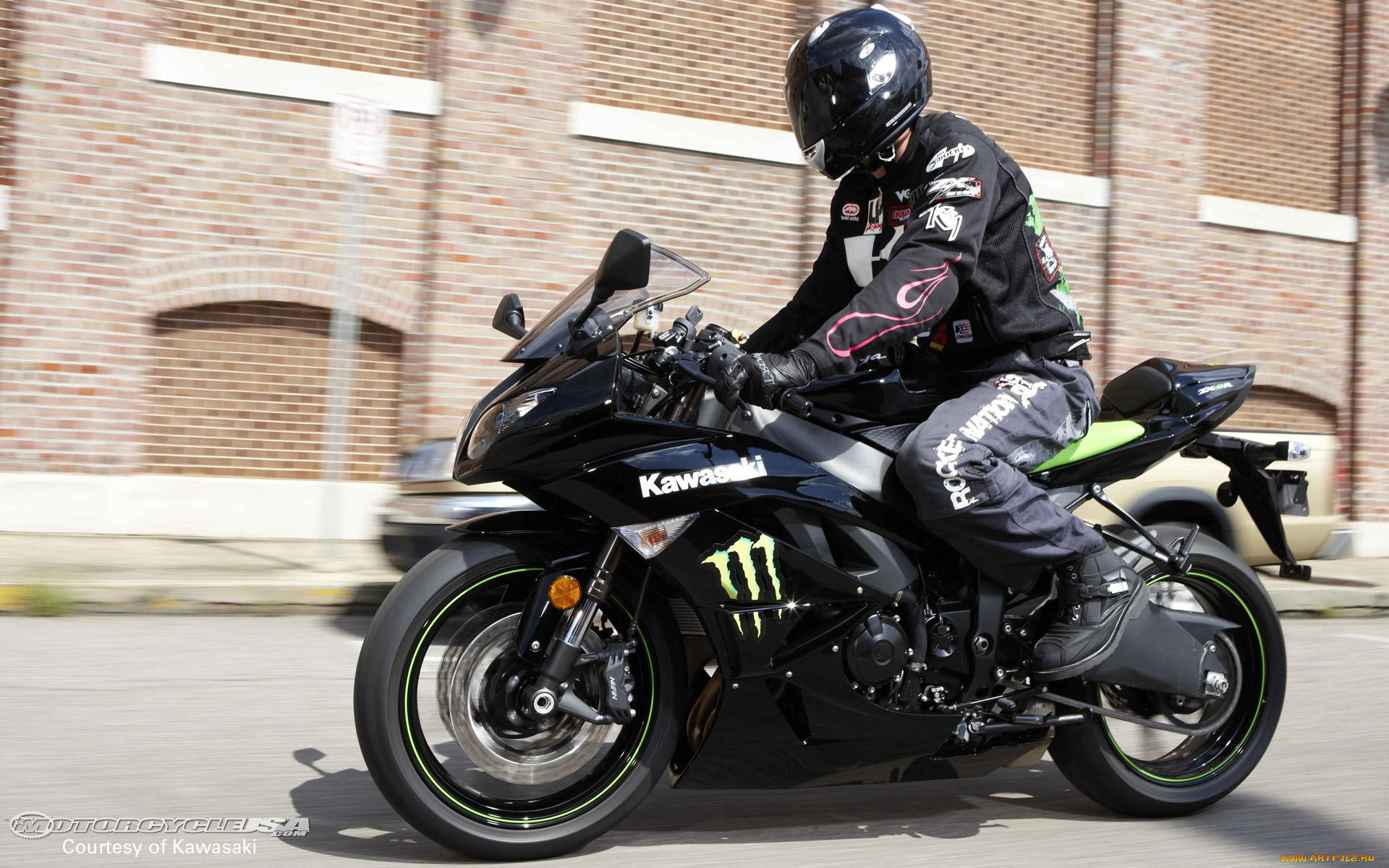 2009, kawasaki, zx, 6r, monster, мотоциклы
