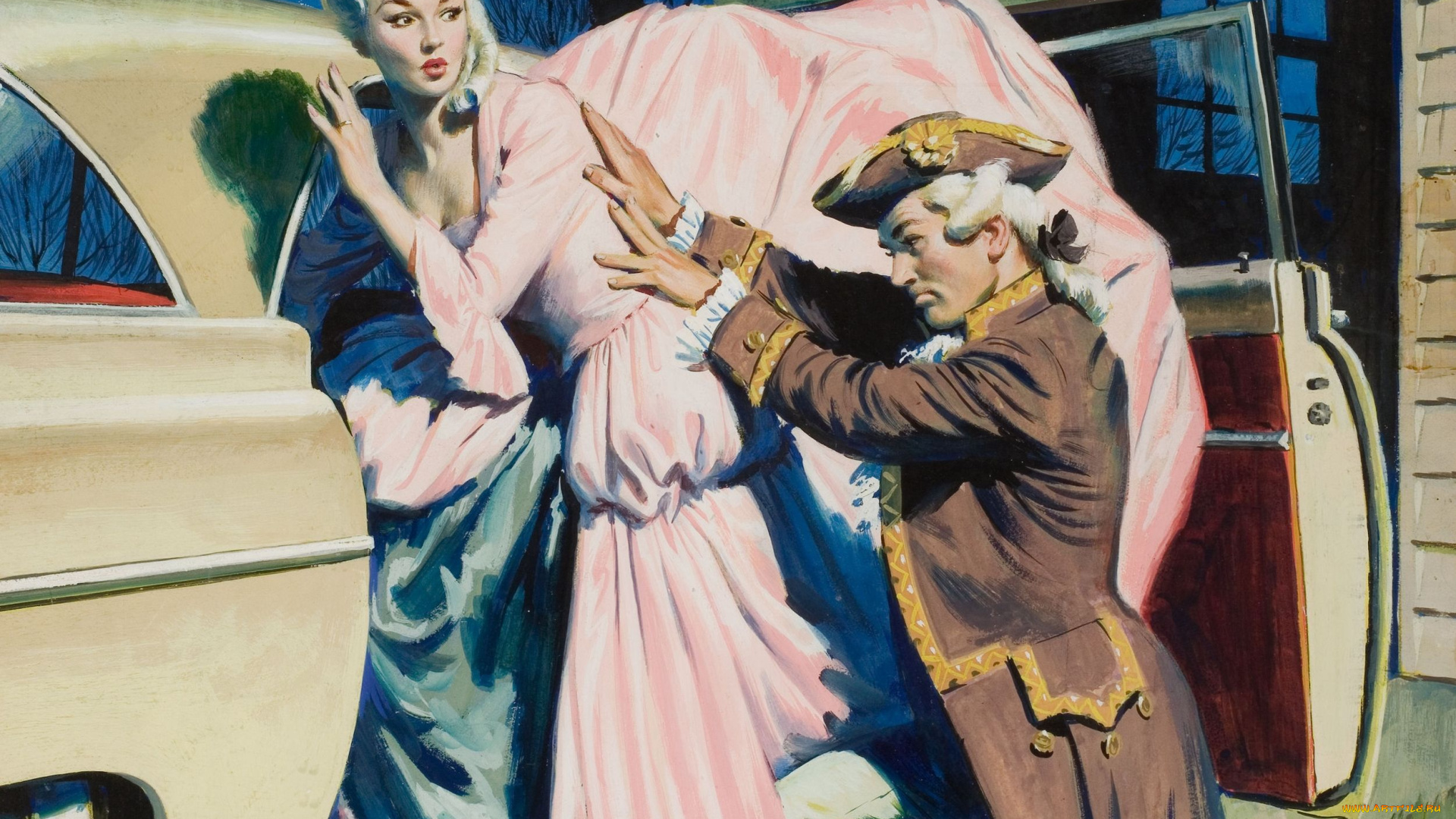 arthur, saron, sarnoff, рисованные, ситуация, мужчина, женщина