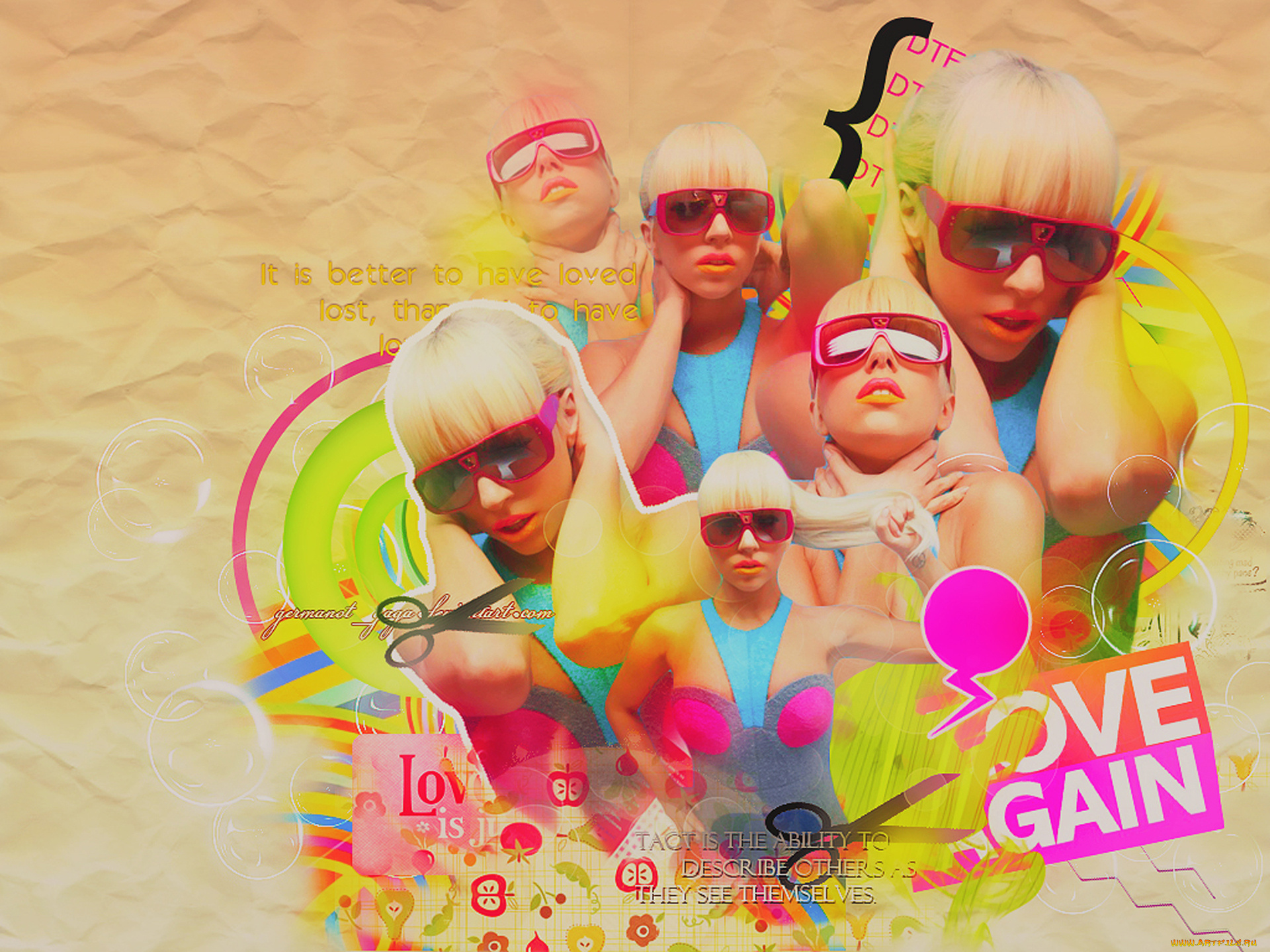 lady, gaga, музыка, коллаж, красный, лепестки, большой