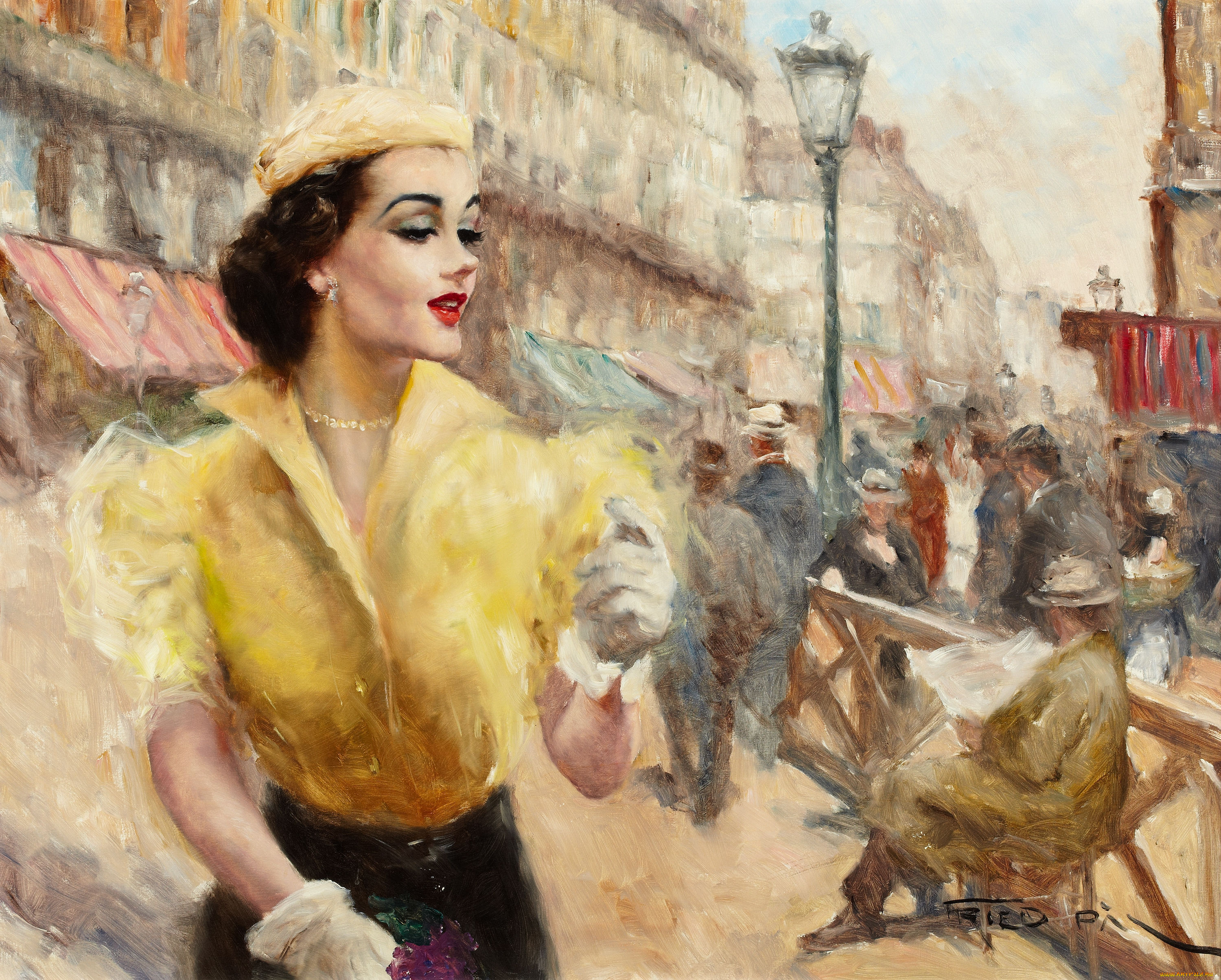 pal, fried, рисованные, девушка, город