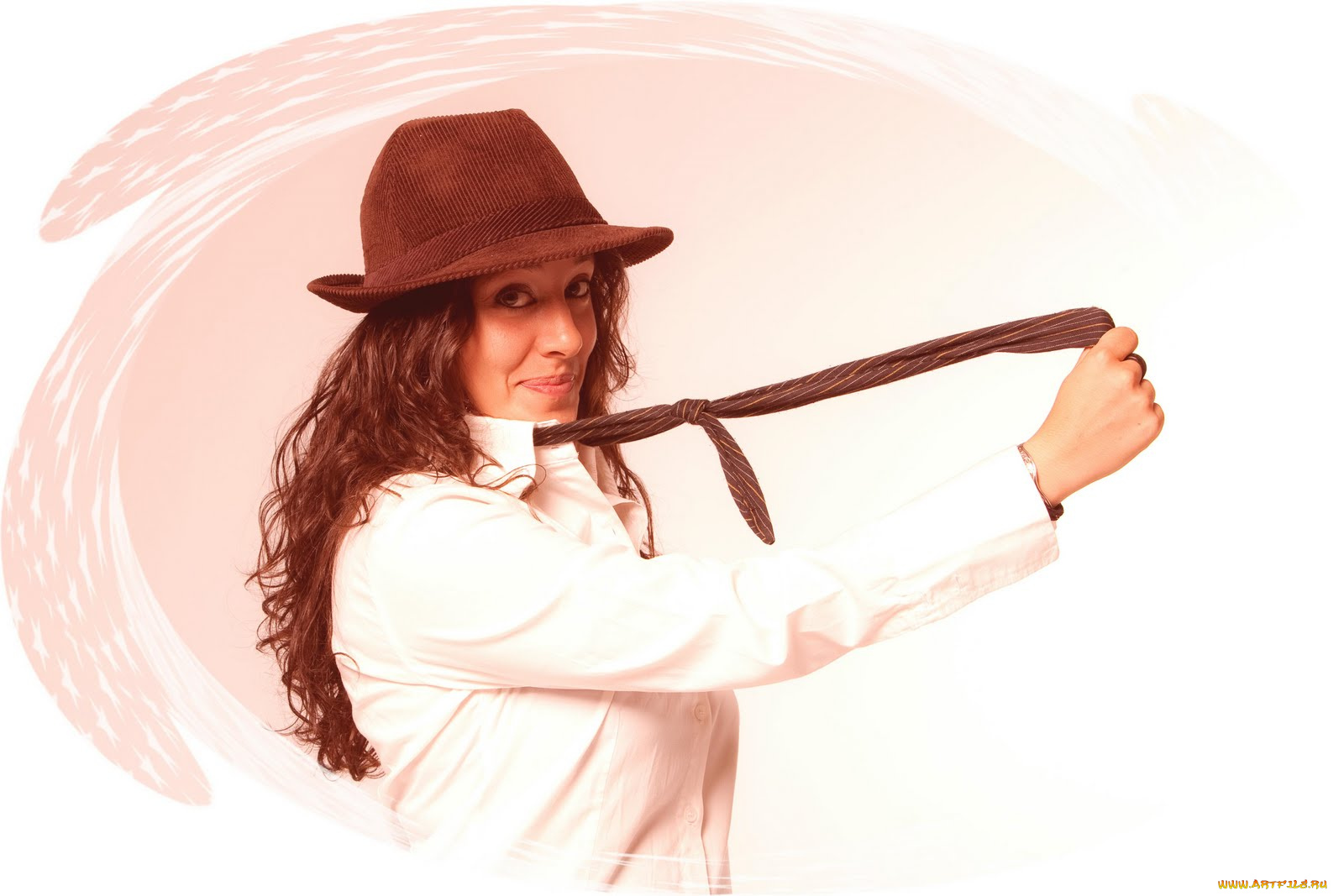 -Unsort, Брюнетки, Шатенки, девушки, unsort, брюнетки, шатенки, шляпа, галстук