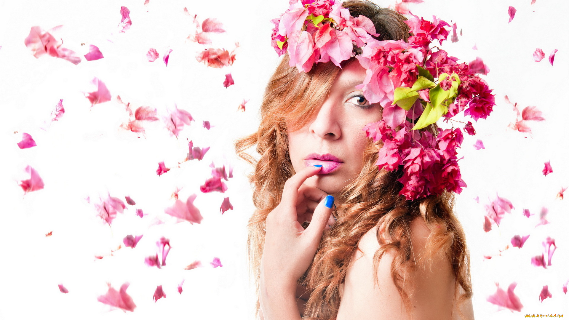 -Unsort, Лица, Портреты, девушки, unsort, лица, портреты, взгляд, венок