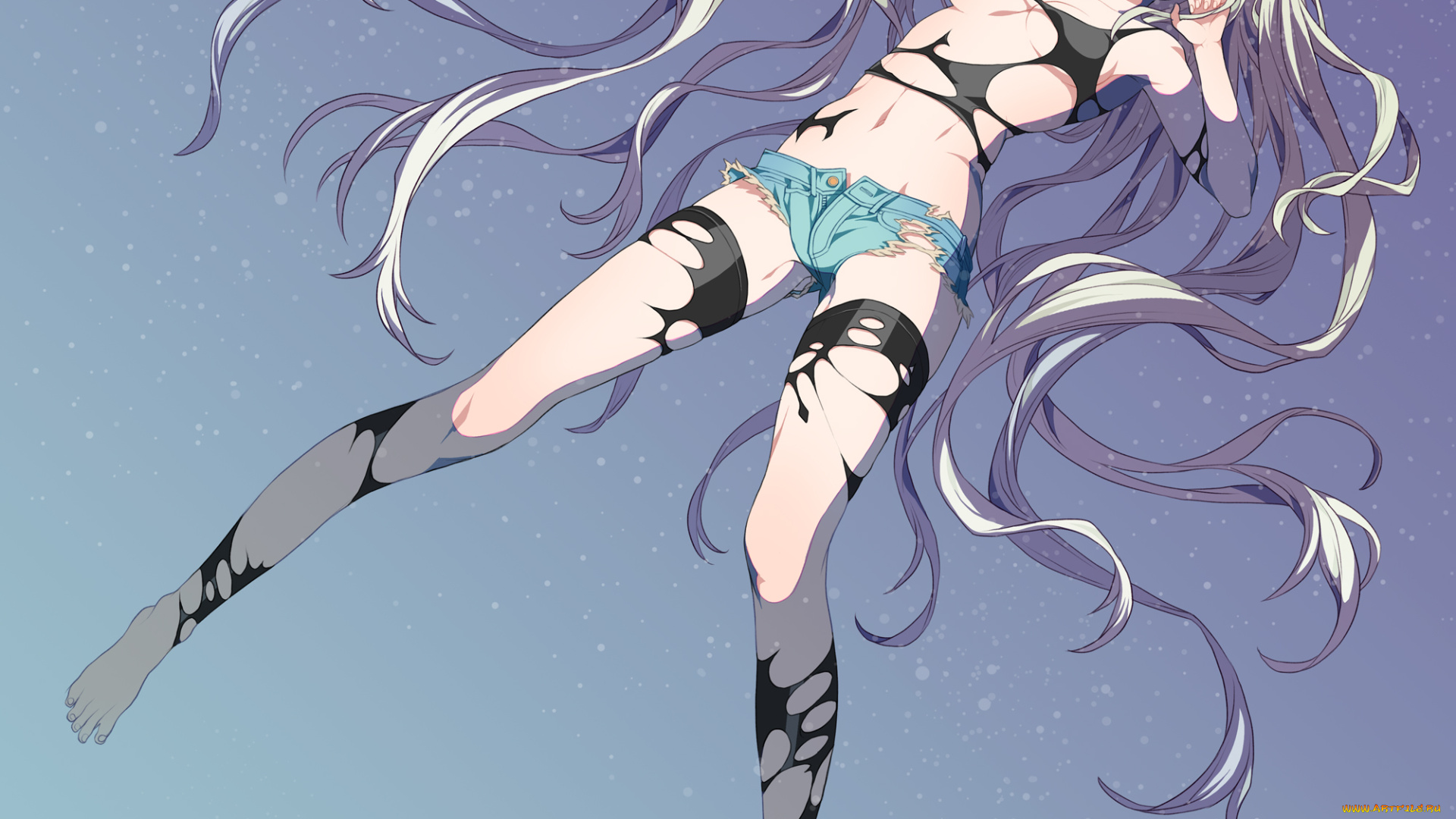 аниме, *unknown, другое, вода, волосы, одежда, девушка