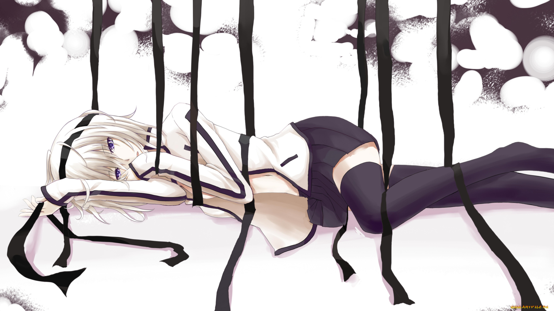 by, kauto, аниме, *unknown, другое, ленты, девушка