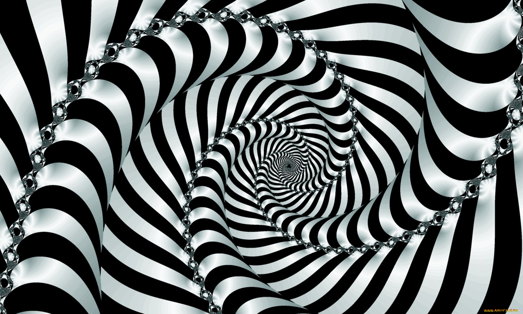 3д, графика, fractal, фракталы, чёрно, линии, спираль, белое